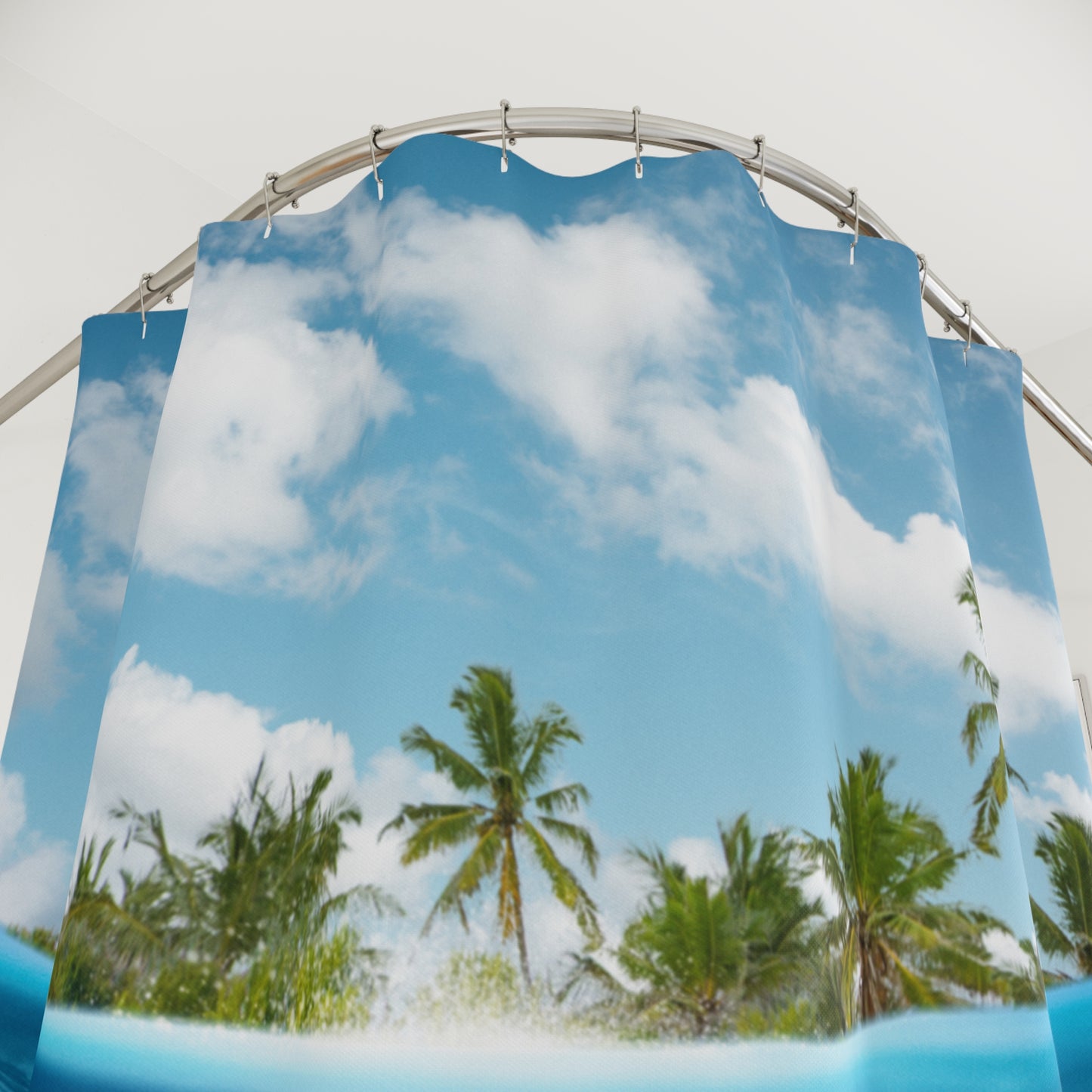 Shower Curtains, Dolphin Island Marine Life Design, Bathroom Decor Enhancement, Perfect Gift for Ocean Lovers