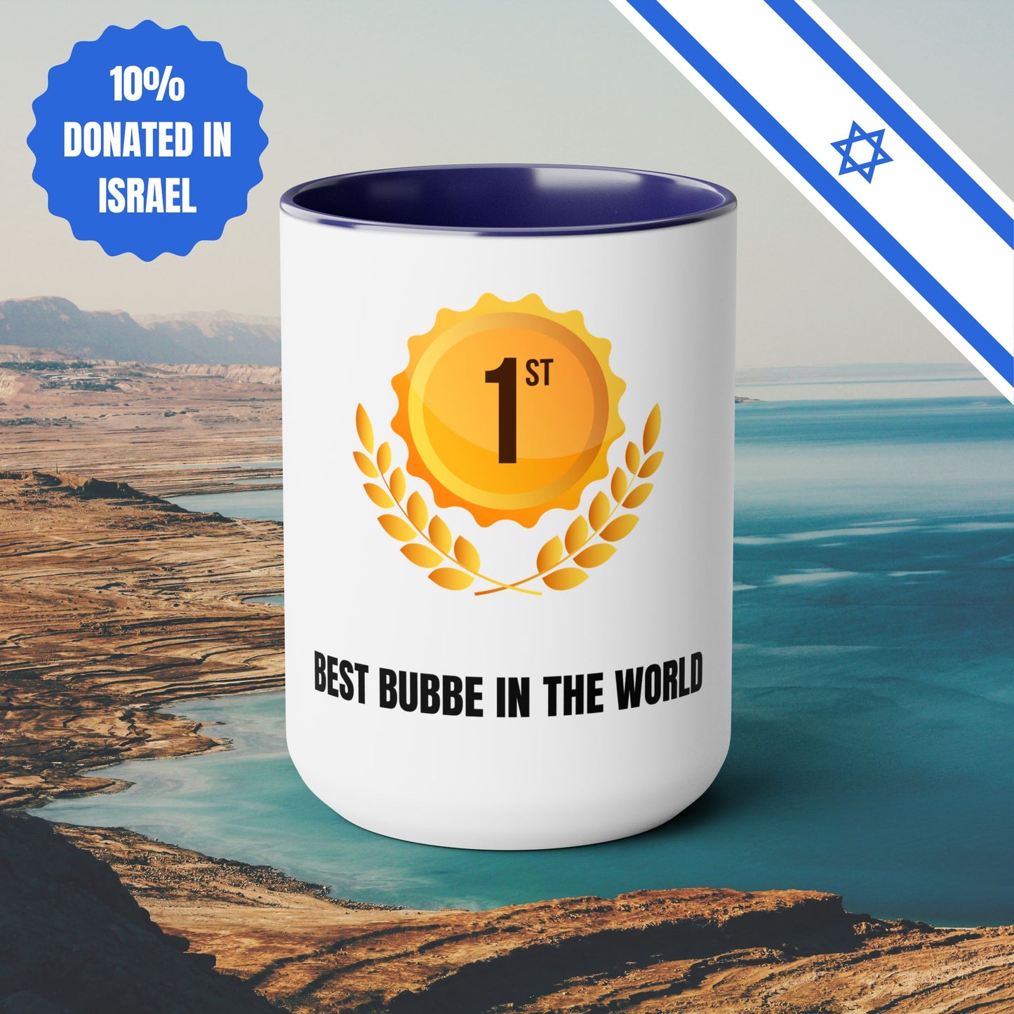 Best Bubbe In The World | Two-Tone Coffee Mugs, 15oz | No 1 Funny Jewish Mug Gifts Coffee Gift for Safta Zayde Mom | Far Out Prints & Co.