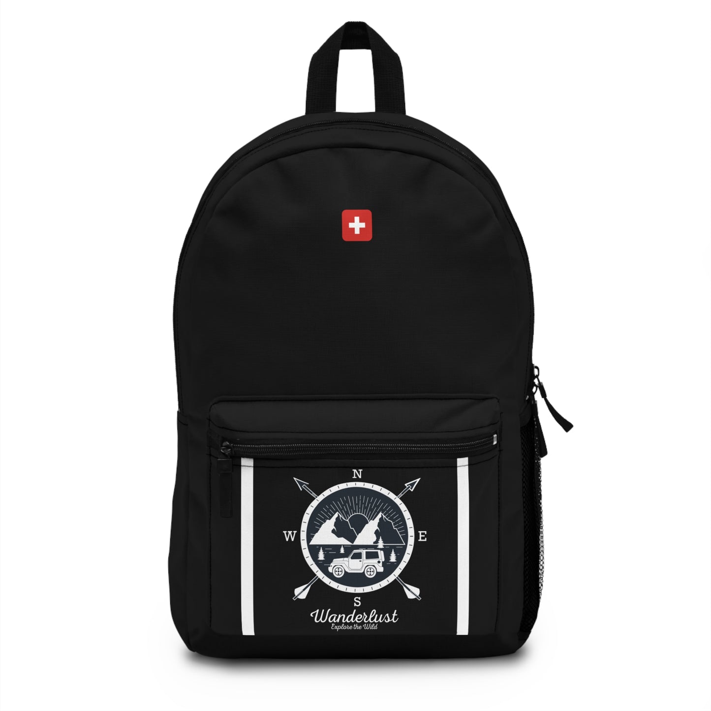 Wanderlust Emotional Baggage - Backpack Bag - Swiss Travel Gift Unique Travelling Funny - by Far Out Prints & Co.