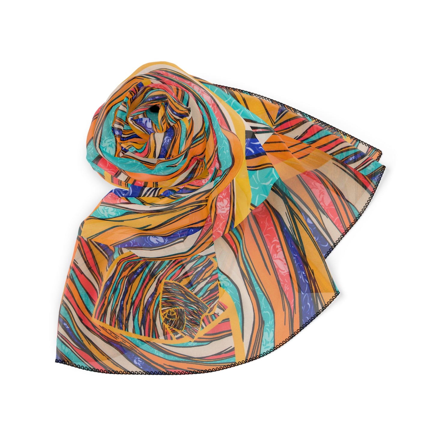 Marble Design Colourful Mixed Color Themed for Winter | Poly Scarf | by Far Out Prints & Co