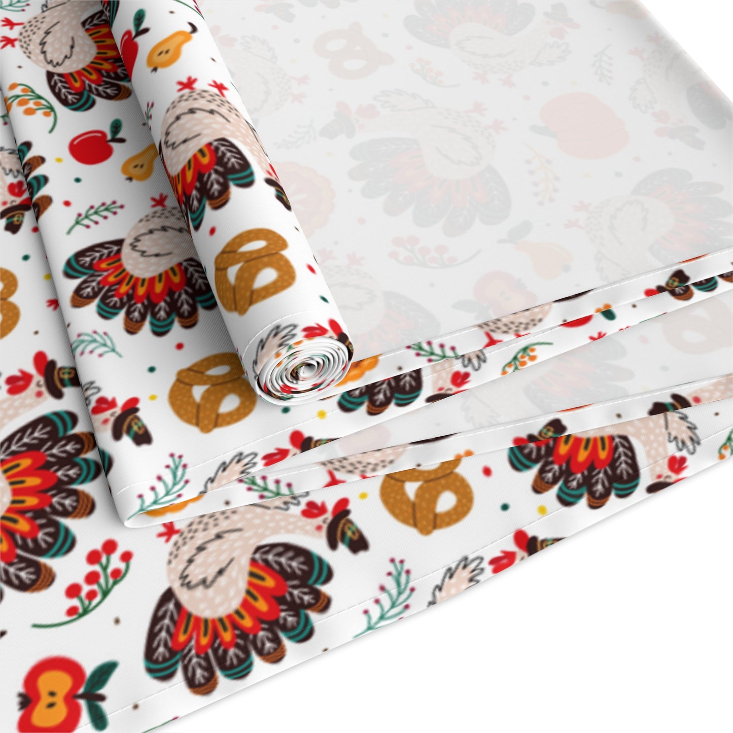 Turkey Love Pattern | Thanksgiving Festive Holiday Themed | Table Runner | by Far Out Prints & Co.