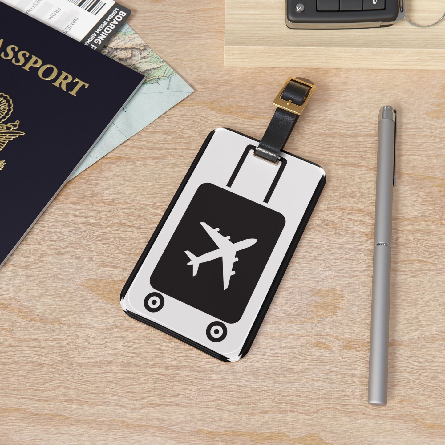 Aero Flyer | Premium Acrylic and Leather Luggage Tag | by Far Out Prints & Co