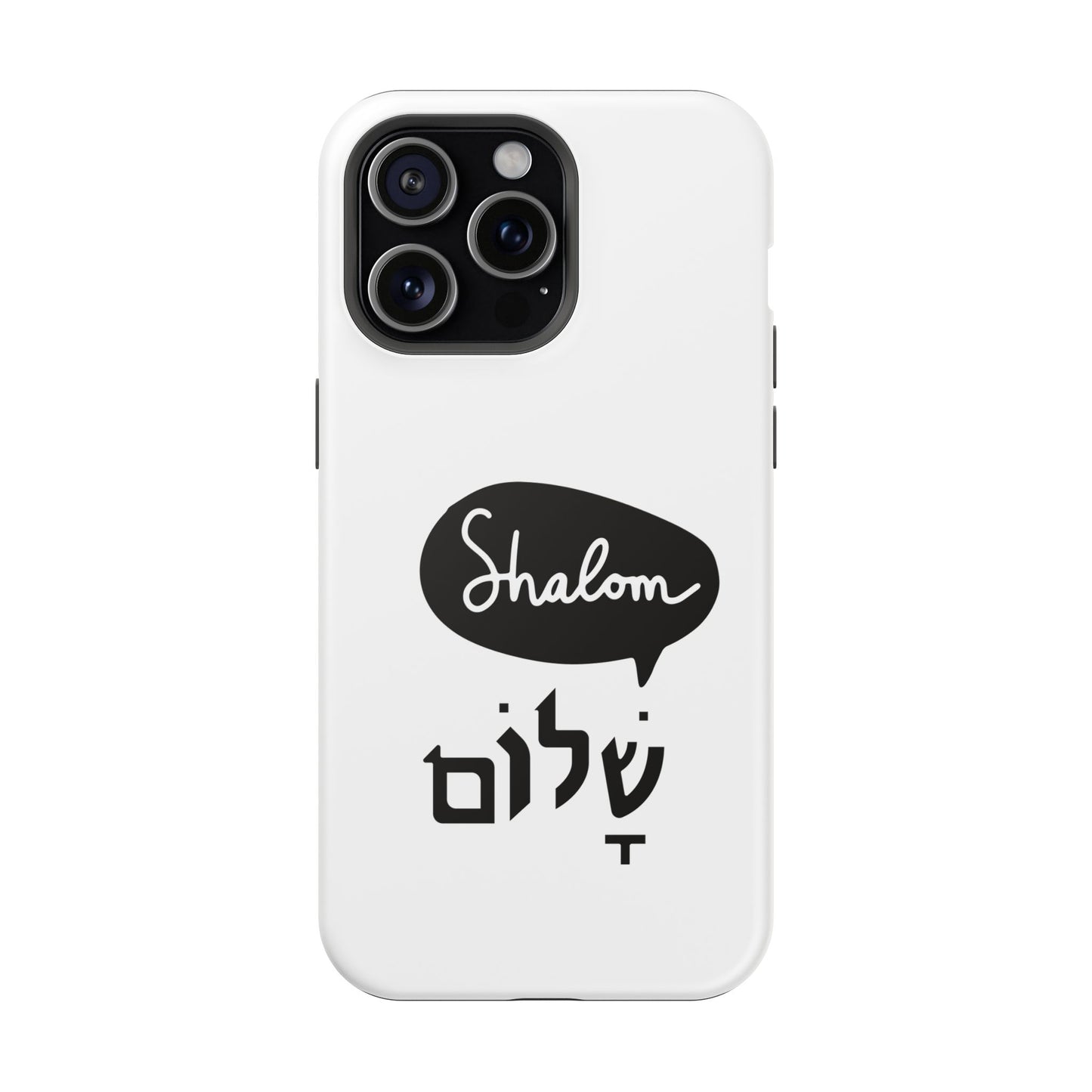 Shalom MagSafe Tough Phone Cases - Hebrew Israel Israeli Jewish Judaism Judaica - by Far Out Prints & Co.