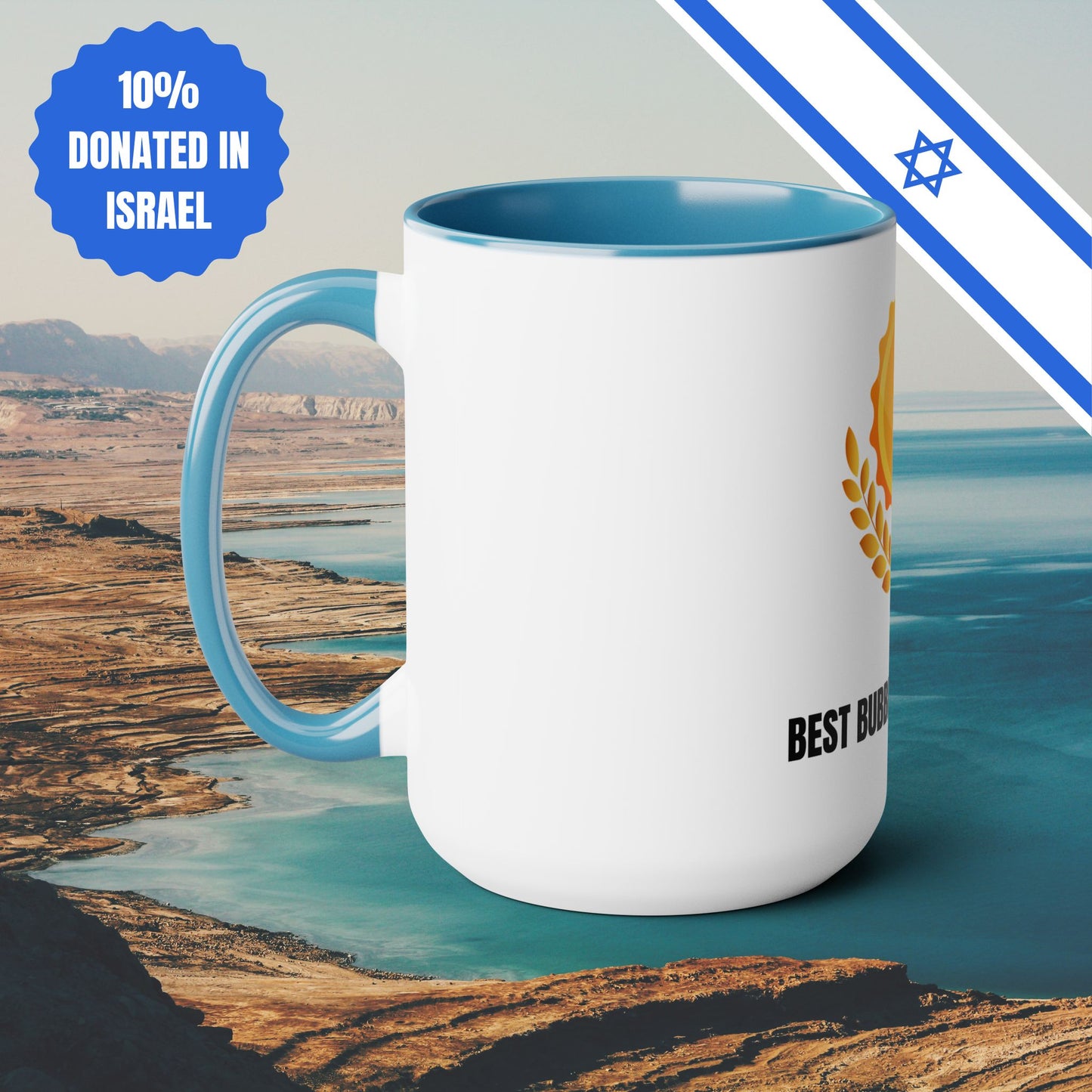 Best Bubbe In The World | Two-Tone Coffee Mugs, 15oz | No 1 Funny Jewish Mug Gifts Coffee Gift for Safta Zayde Mom | Far Out Prints & Co.