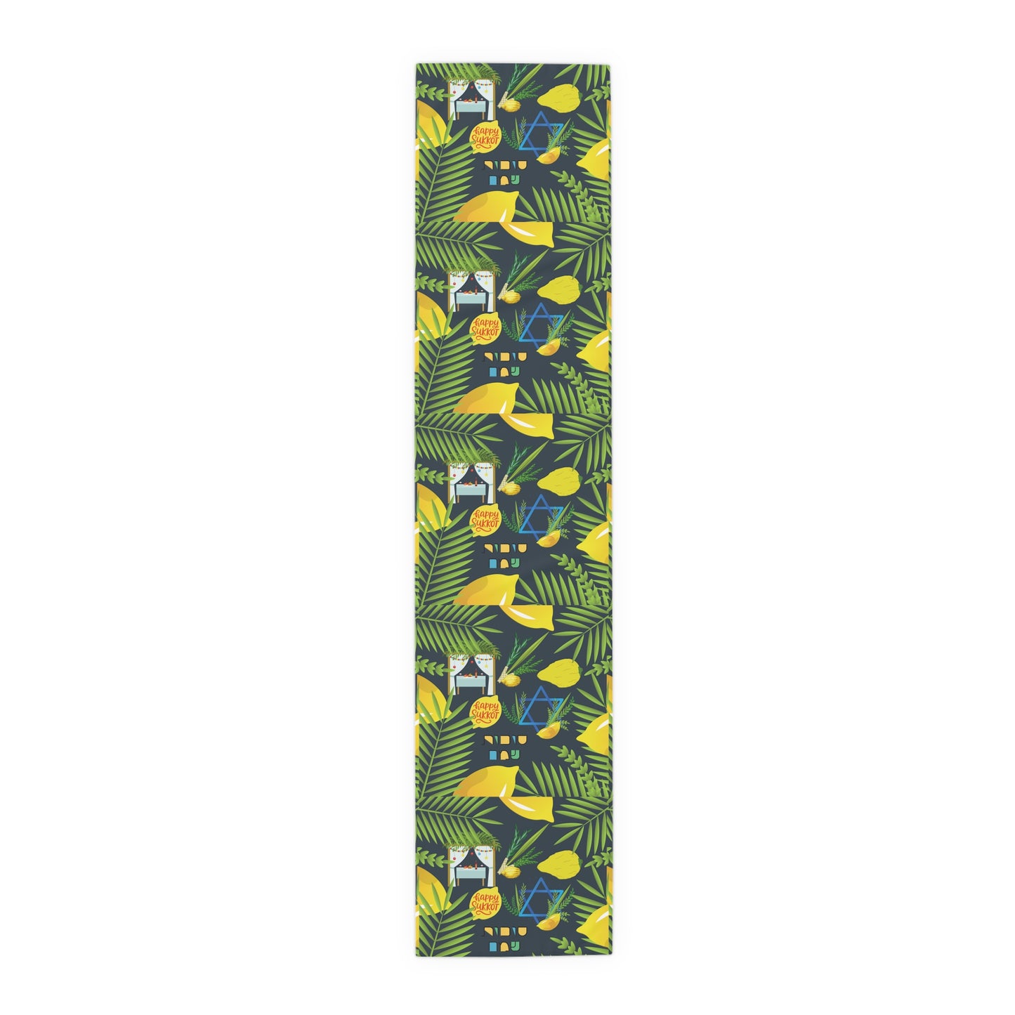 Sukkot Sukkoth Succot Succoth Sukkos Sukkus Sukkoth Sukot Sucot Jewish Table Runner Israel Israeli Hebrew Judaism Holiday Table Runner
