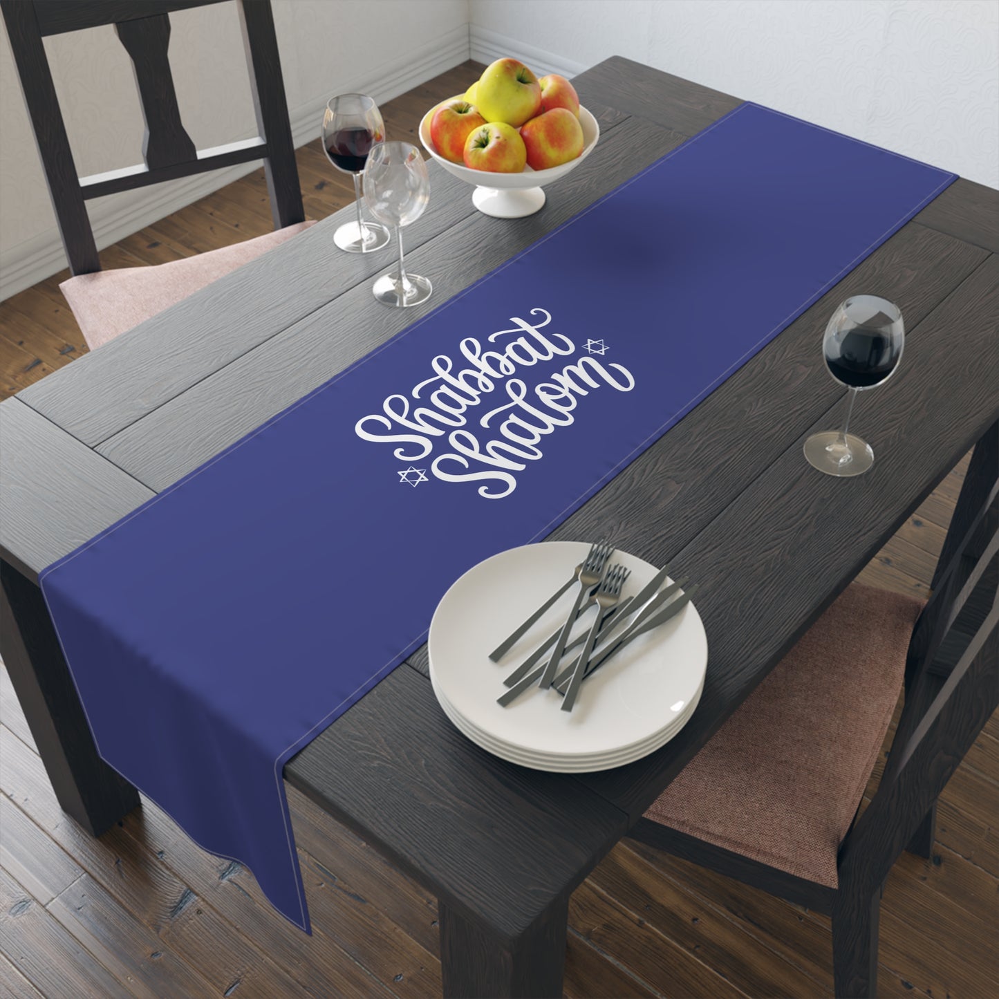 Shabbat Shalom Table Runner: A Stunning Shabbos Event Accessory, Memories gift Israel Israeli Judaism Judaica Jewish Holiday Themed