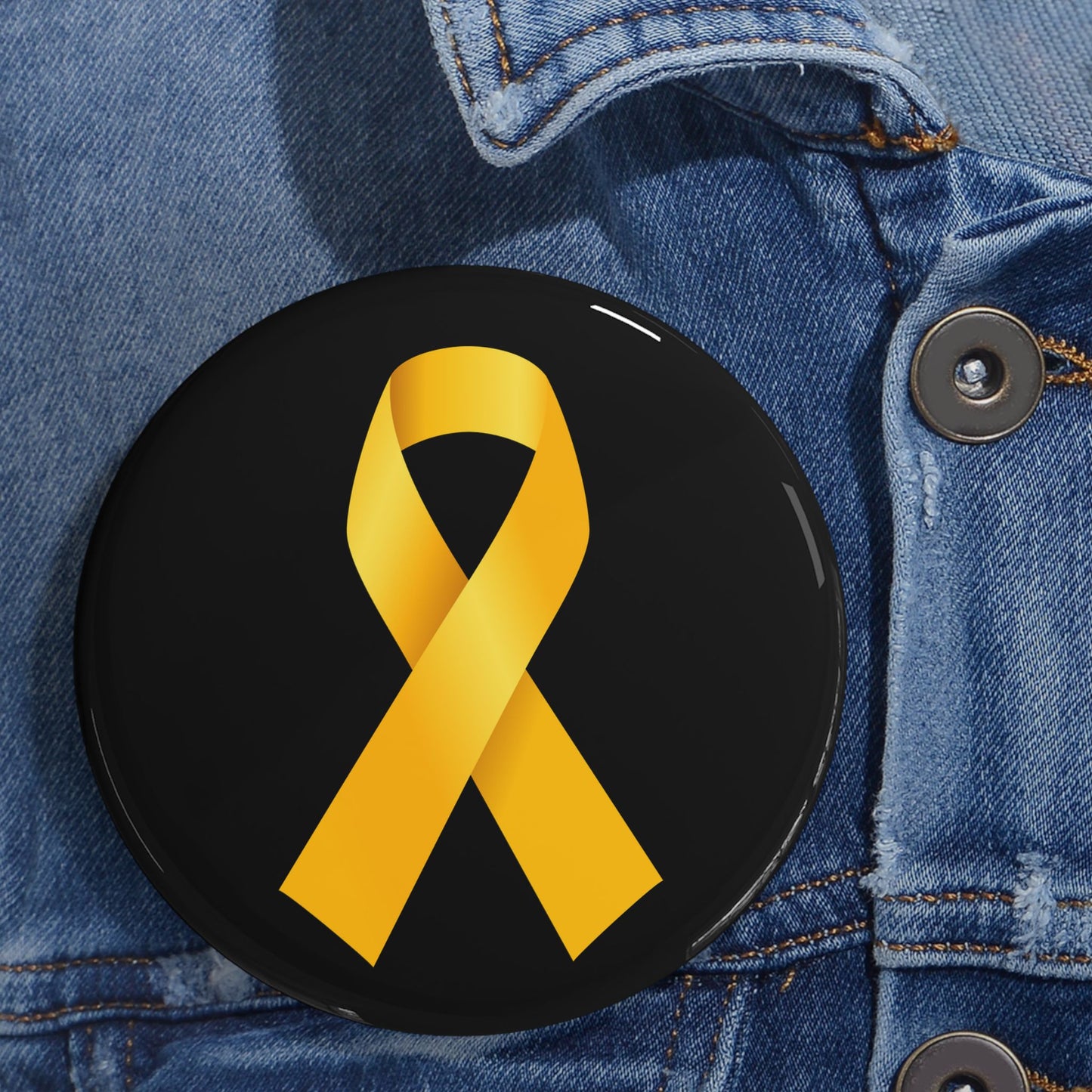 Yellow Ribbon - Pin Buttons Pins - Bring Them Home Hostages Kidnapped Israel Israeli Jewish Judaism Judaica - by Far Out Prints & Co.