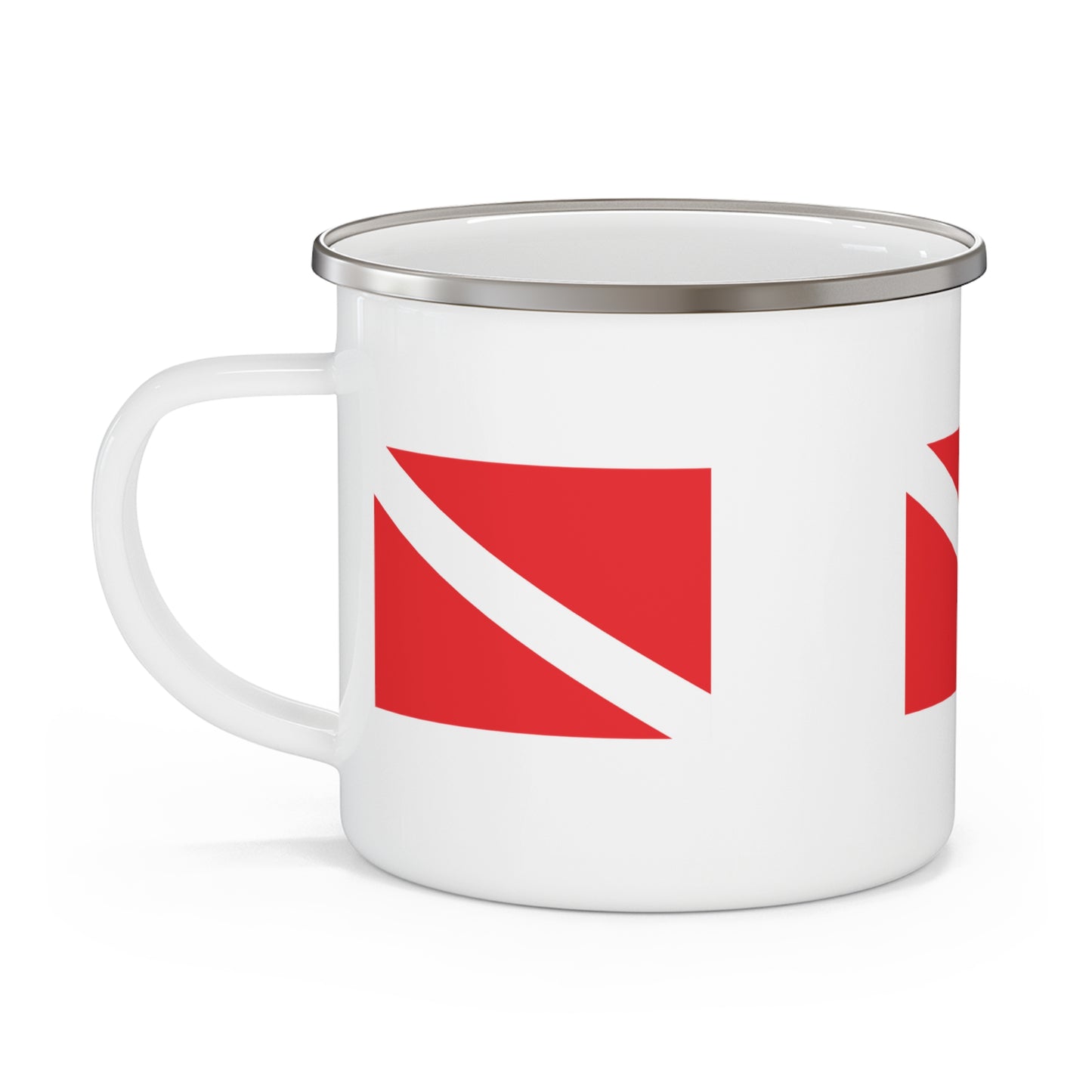 Enamel Cup Mug Gift Scuba Diver Down Flag Premium Enamel Cup Diving Gift Diver Theme Present Dive Operation Center Birthday Present Mug Gift