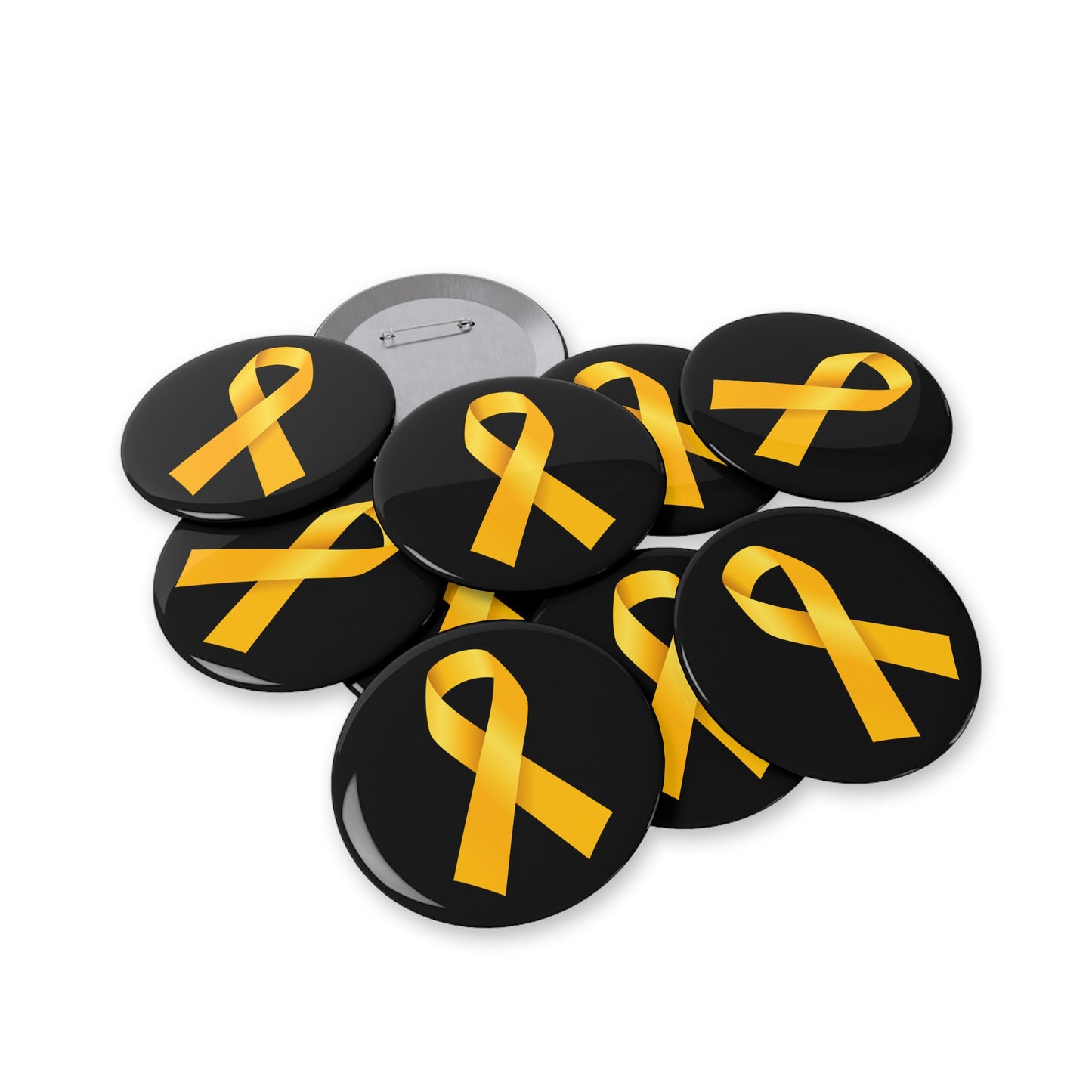 Yellow Ribbon - Pin Buttons Pins - Bring Them Home Hostages Kidnapped Israel Israeli Jewish Judaism Judaica - by Far Out Prints & Co.