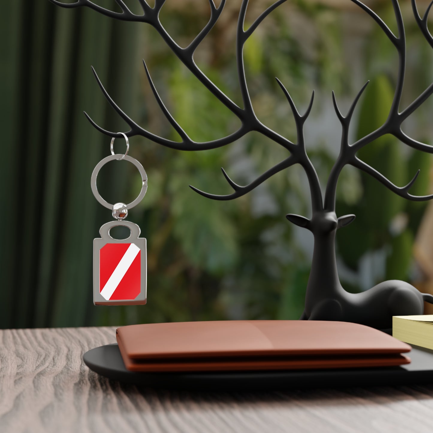 Scuba Diver Down Diving Flag | Rectangle Photo Keyring | by Far Out Prints & Co