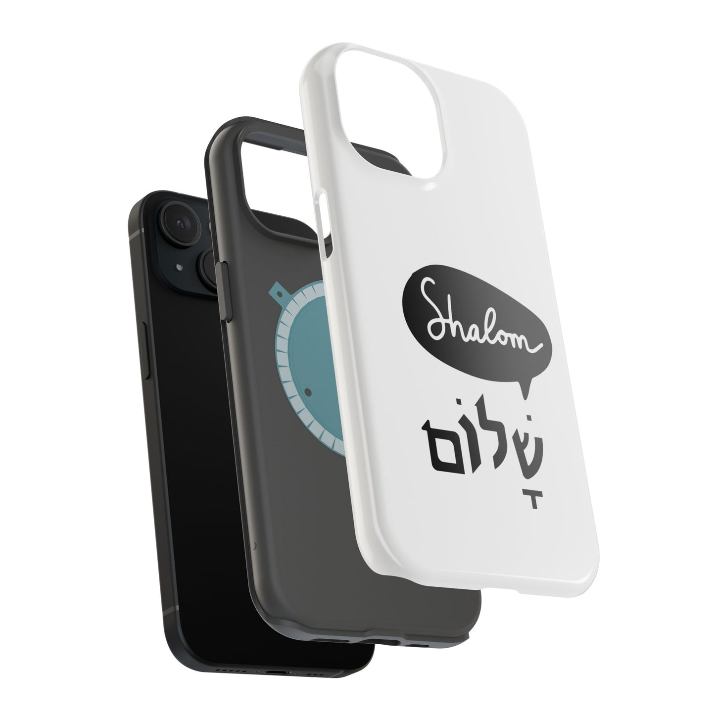 Shalom MagSafe Tough Phone Cases - Hebrew Israel Israeli Jewish Judaism Judaica - by Far Out Prints & Co.
