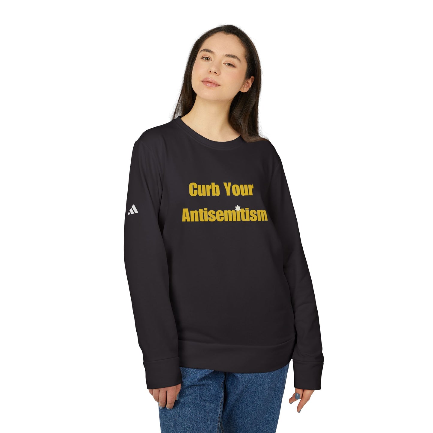 Curb Your Antisemitism Sweatshirt Personalised Customised Israeli Unisex Fleece Crewneck Sweatshirt Jewish Gift Israel Present Stand With Us