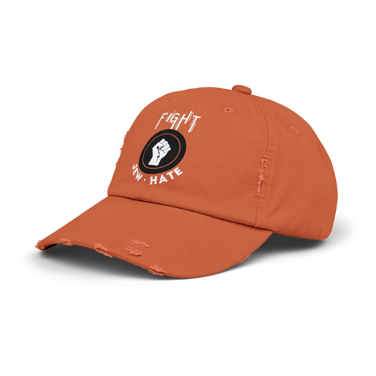 Fight Jew Hate - Unisex Distressed Cap Hats - Jewish Judaism Israel Israeli Zionist Zionism Stand With Us Fight Hate - Far Out Prints & Co.