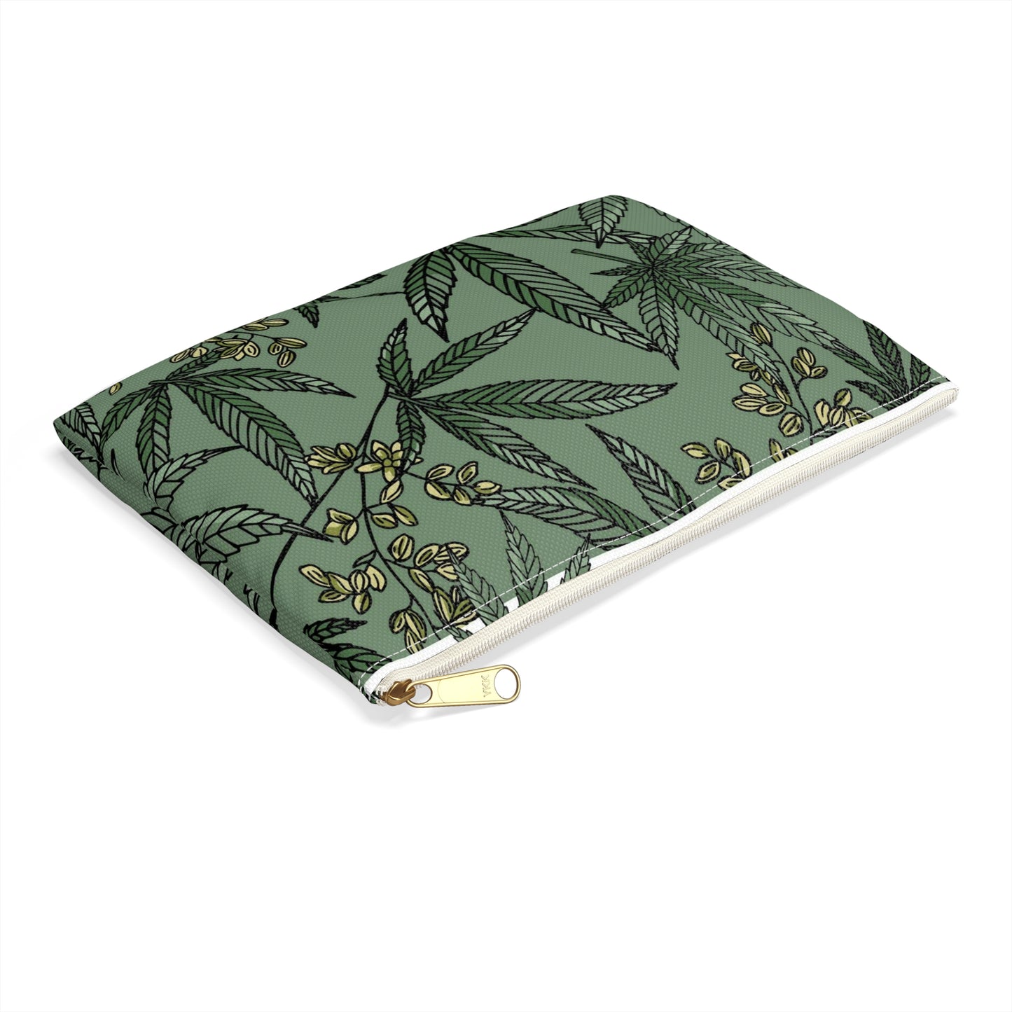 Male Marijuana Pattern - Accessory Pouch - Stoner Cannabis Weed Jewish Israeli Israel - by Far Out Prints & Co.