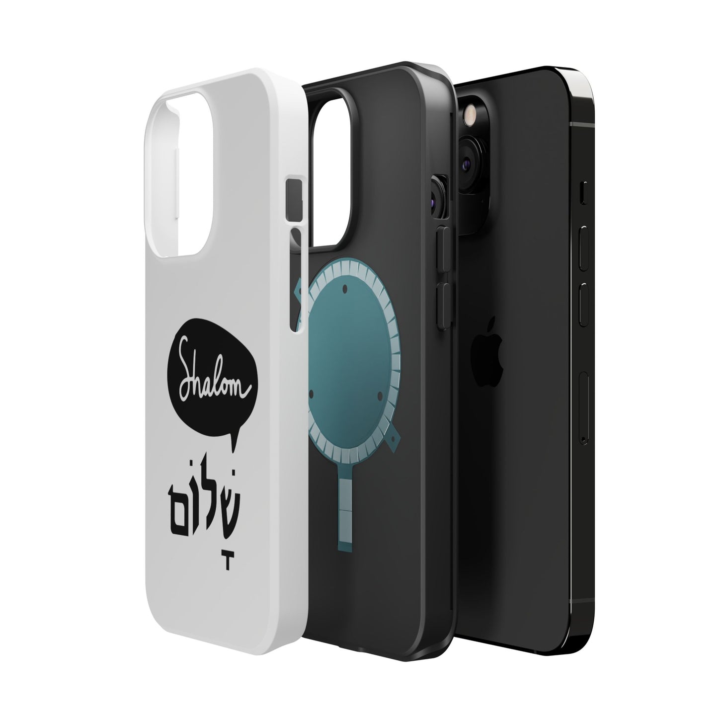 Shalom MagSafe Tough Phone Cases - Hebrew Israel Israeli Jewish Judaism Judaica - by Far Out Prints & Co.