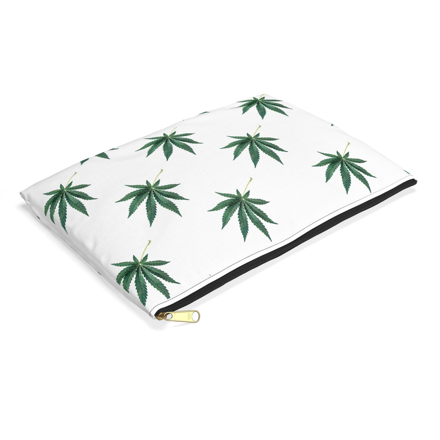 Marijuana Pattern - Accessory Pouch White - Embrace Hebrew Slang - Stoner Cannabis Weed Jewish Israeli Israel - by Far Out Prints & Co.