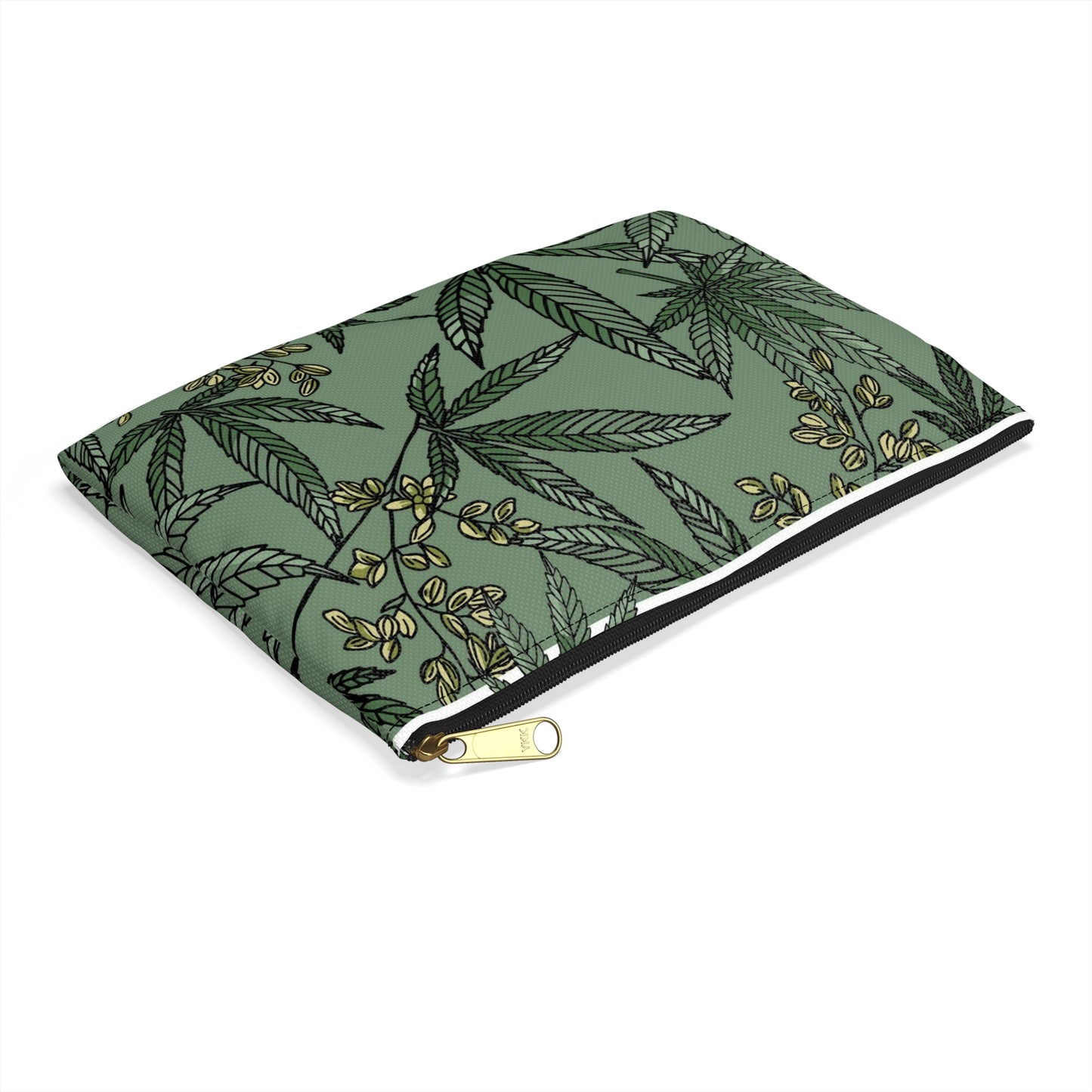 Male Marijuana Pattern - Accessory Pouch - Stoner Cannabis Weed Jewish Israeli Israel - by Far Out Prints & Co.