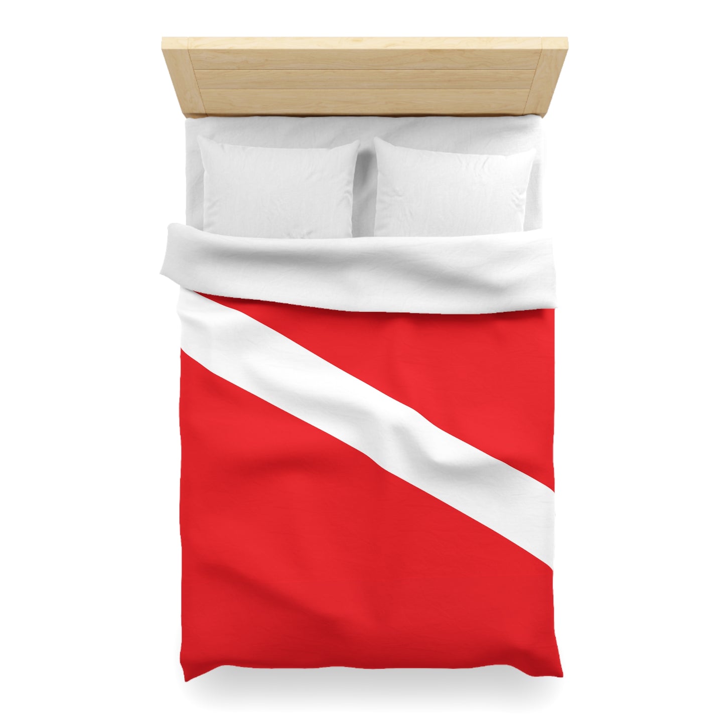 Diver Down Flag Microfiber Duvet Cover Scuba Diving Freediver Ocean Love Microfiber Duvet Cover Gift for Divers Him Her Present Ocean Lover