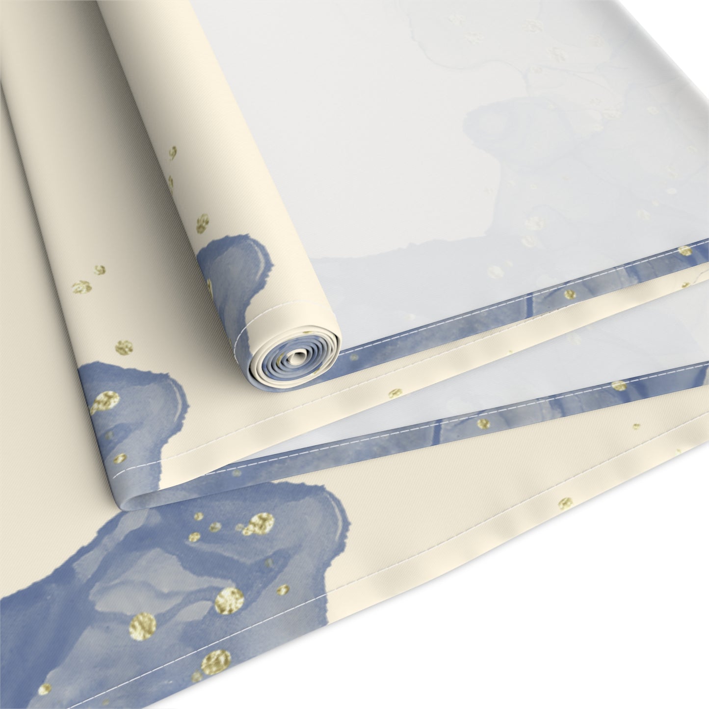 Blue and Golden Flecks | Table Runner | Israel Israeli Judaism Judaica Jewish Holiday Themed | by Far Out Prints & Co.