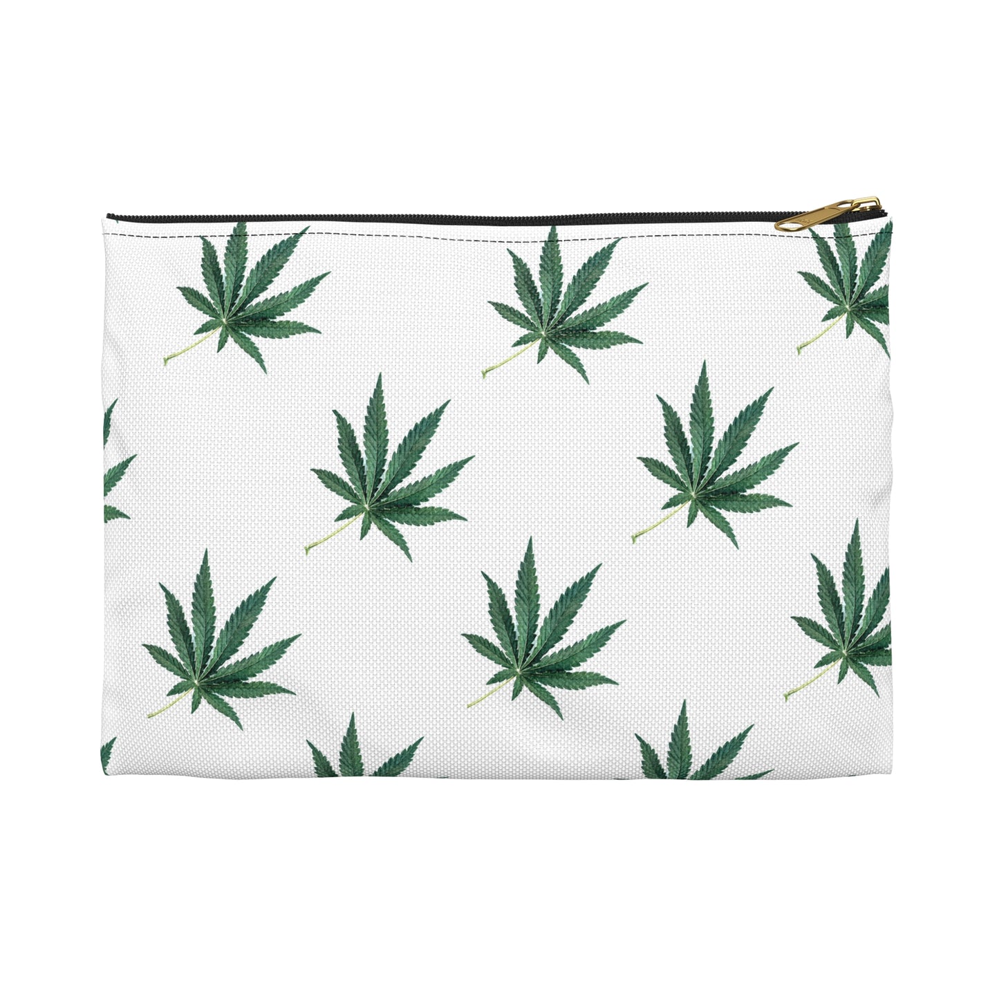 Marijuana Pattern - Accessory Pouch White - Embrace Hebrew Slang - Stoner Cannabis Weed Jewish Israeli Israel - by Far Out Prints & Co.