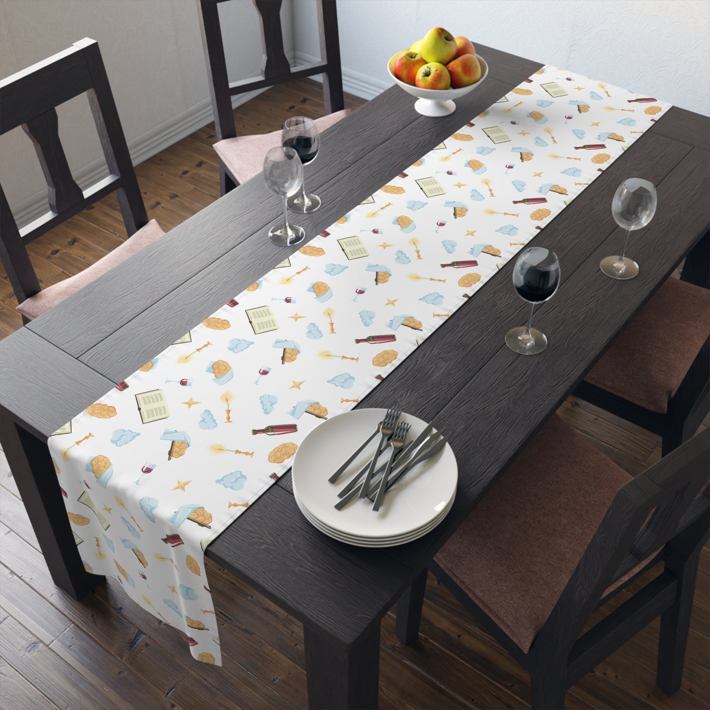 Shabbat Shabat Shabas Shabbas Shabos Shabbos | Jewish Holiday Themed | Table Runner | by Far Out Prints & Co.