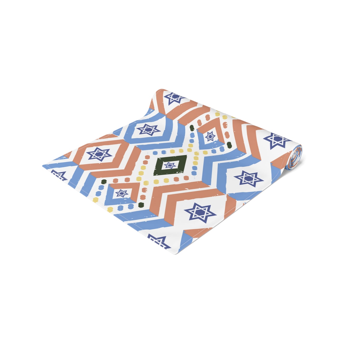 Jewish Bold Vibrant Colors | Jewish Holiday Themed | Table Runner | by Far Out Prints & Co.