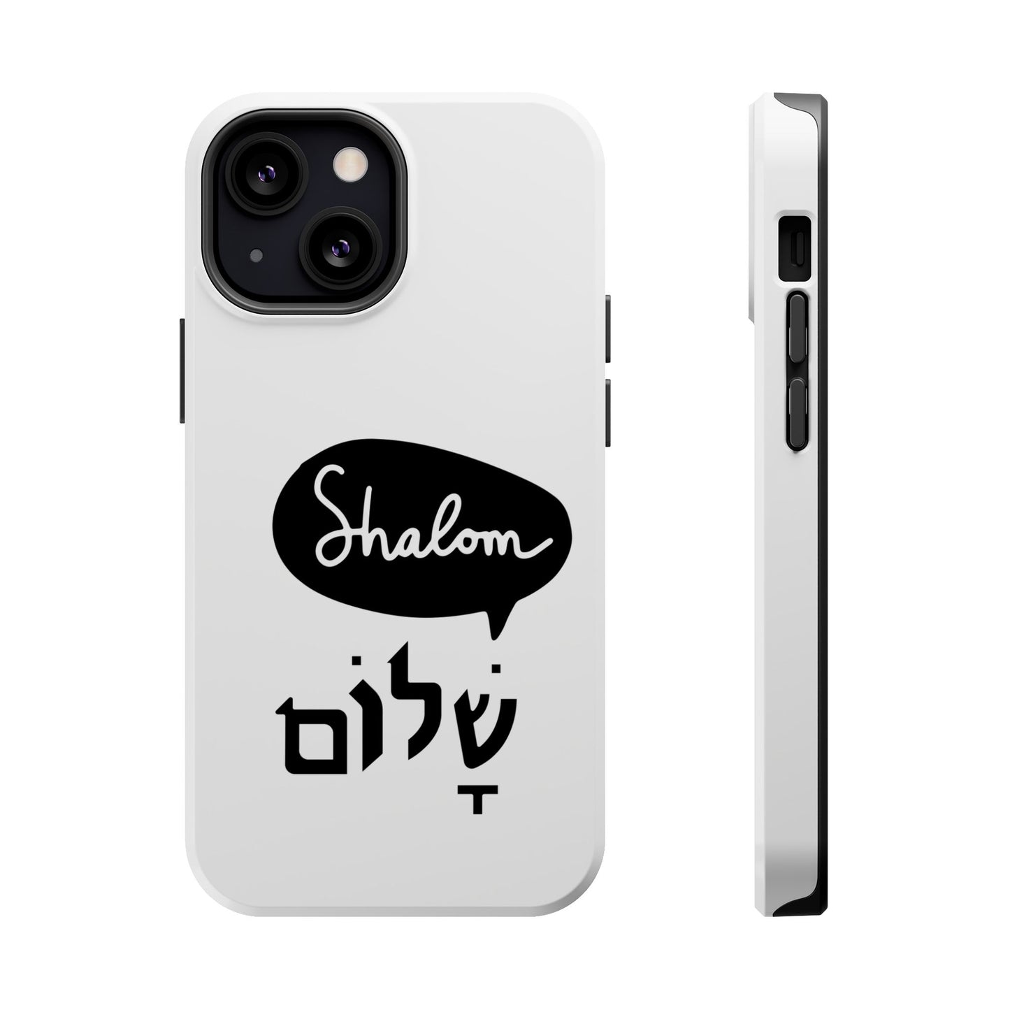 Shalom MagSafe Tough Phone Cases - Hebrew Israel Israeli Jewish Judaism Judaica - by Far Out Prints & Co.