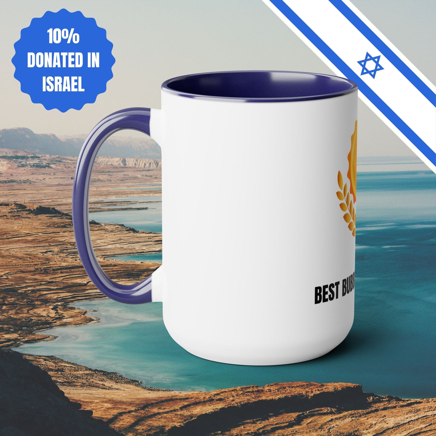 Best Bubbe In The World | Two-Tone Coffee Mugs, 15oz | No 1 Funny Jewish Mug Gifts Coffee Gift for Safta Zayde Mom | Far Out Prints & Co.
