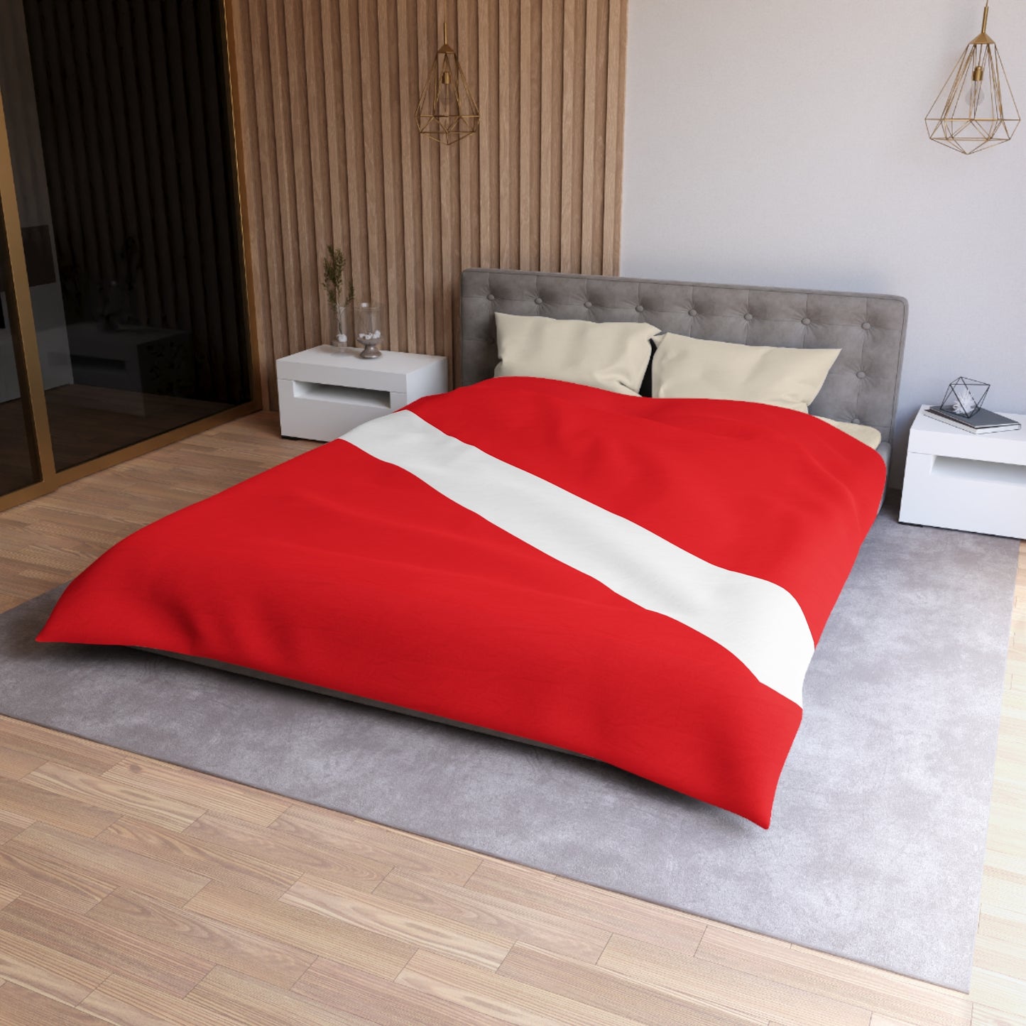 Diver Down Flag Microfiber Duvet Cover Scuba Diving Freediver Ocean Love Microfiber Duvet Cover Gift for Divers Him Her Present Ocean Lover