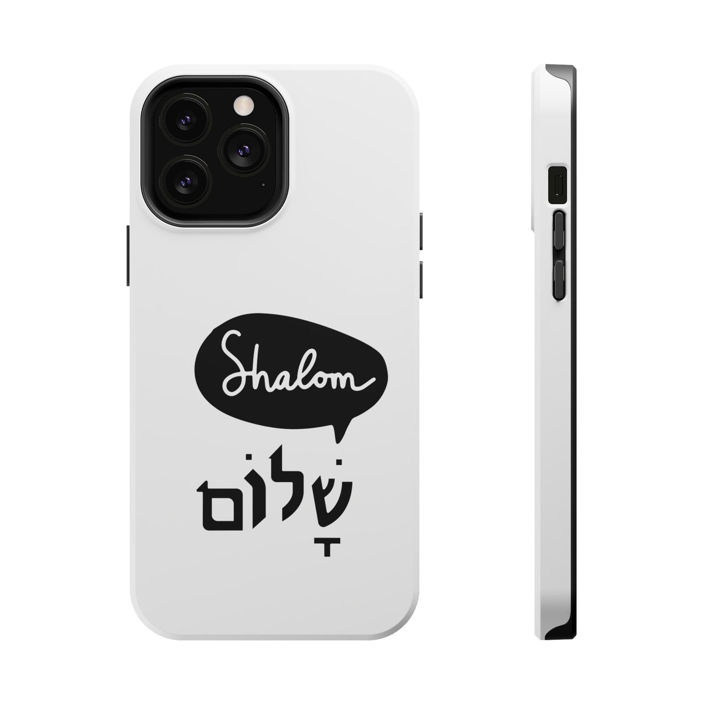 Shalom MagSafe Tough Phone Cases - Hebrew Israel Israeli Jewish Judaism Judaica - by Far Out Prints & Co.