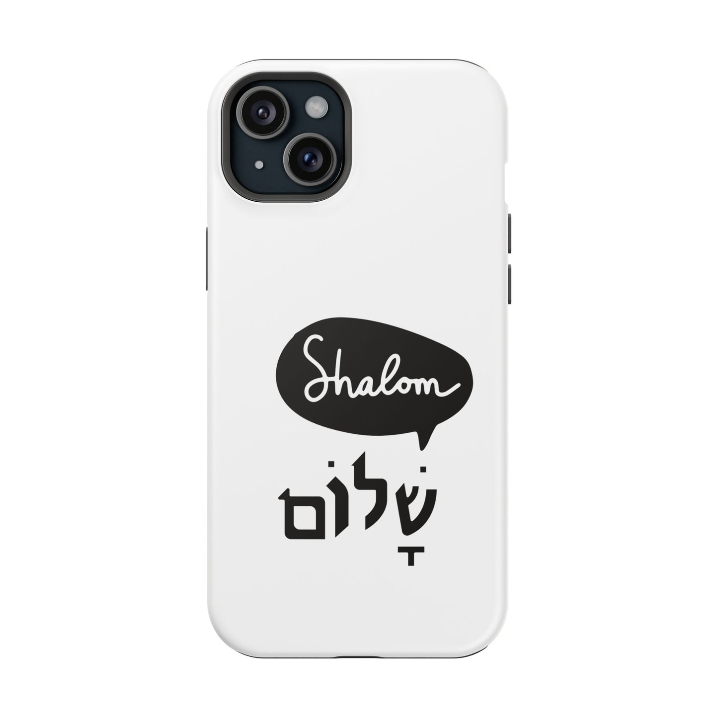 Shalom MagSafe Tough Phone Cases - Hebrew Israel Israeli Jewish Judaism Judaica - by Far Out Prints & Co.