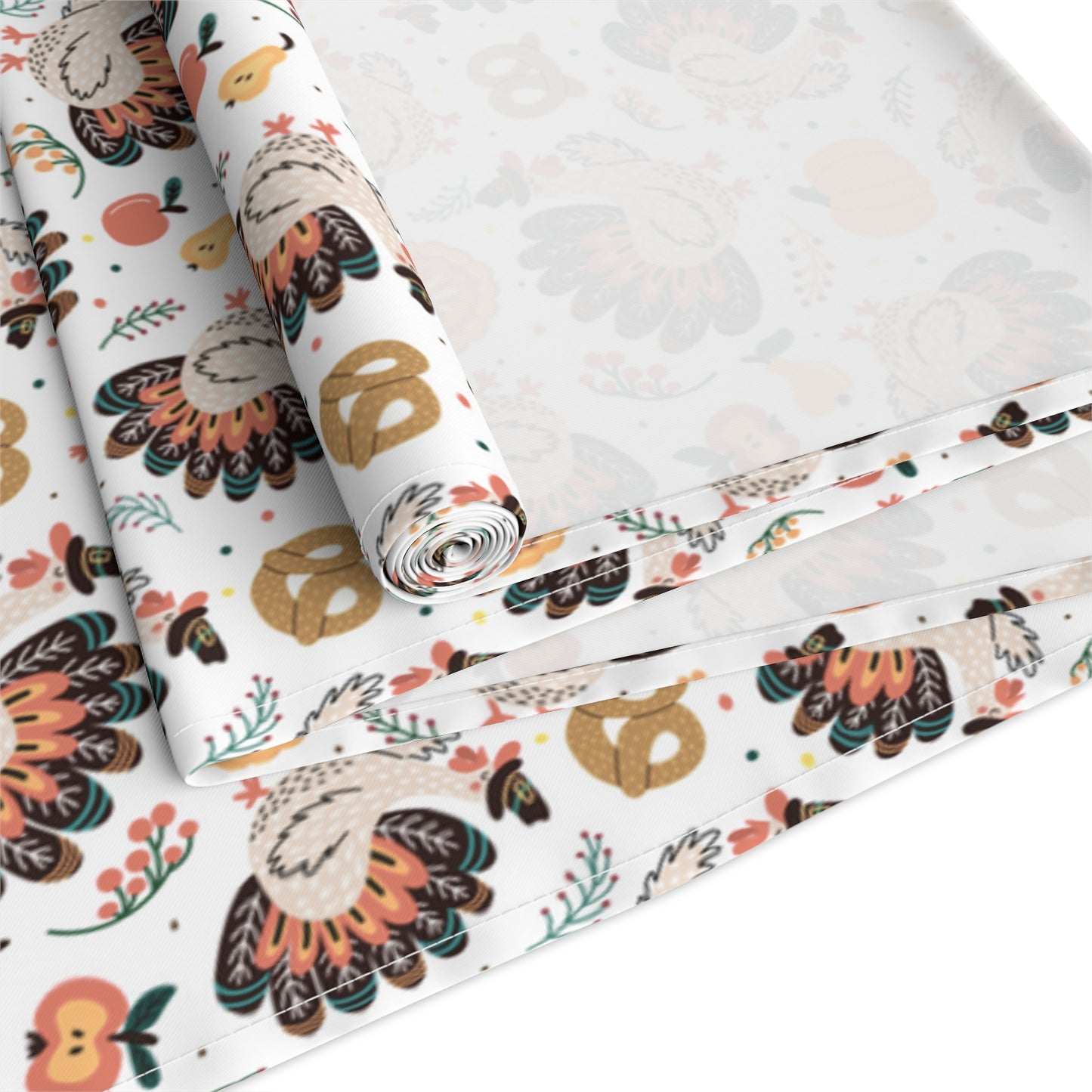 Turkey Love Pattern | Thanksgiving Festive Holiday Themed | Table Runner | by Far Out Prints & Co.