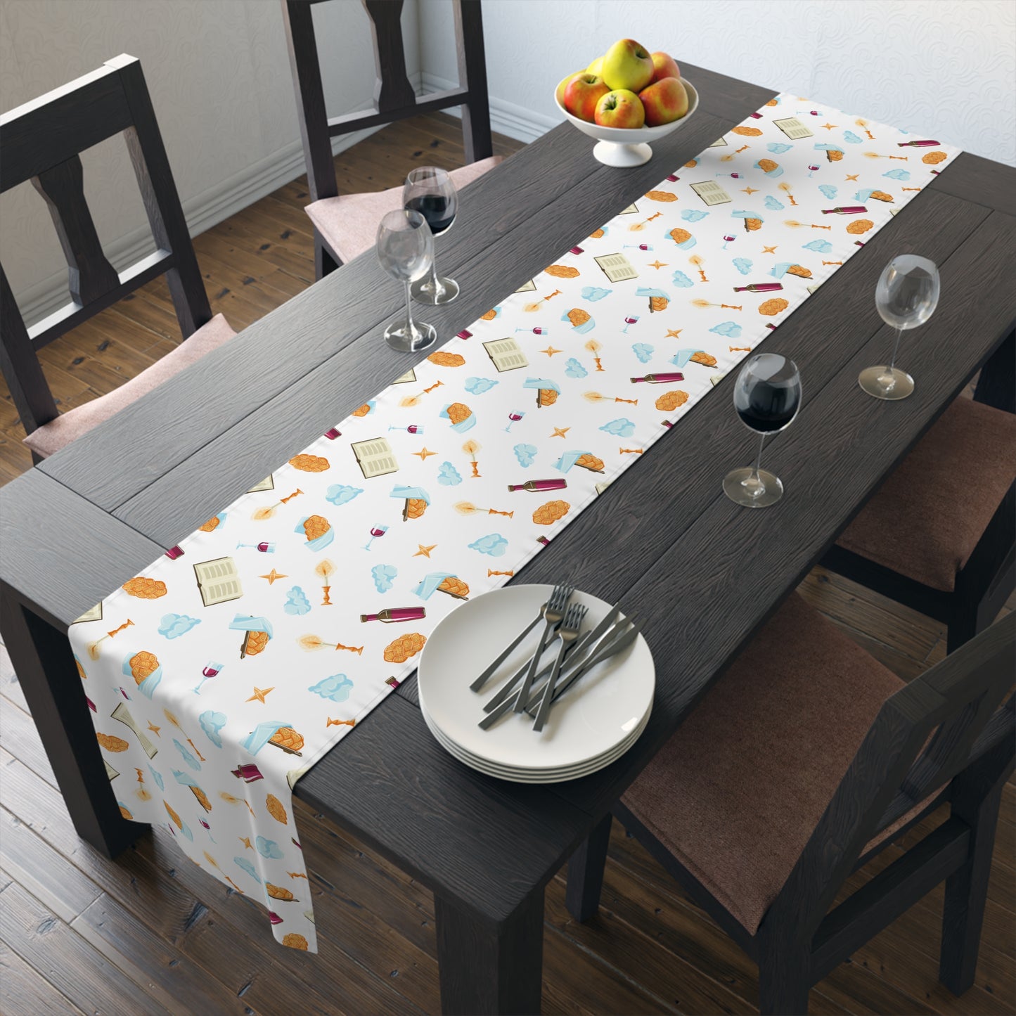 Shabbat Shabat Shabas Shabbas Shabos Shabbos | Jewish Holiday Themed | Table Runner | by Far Out Prints & Co.