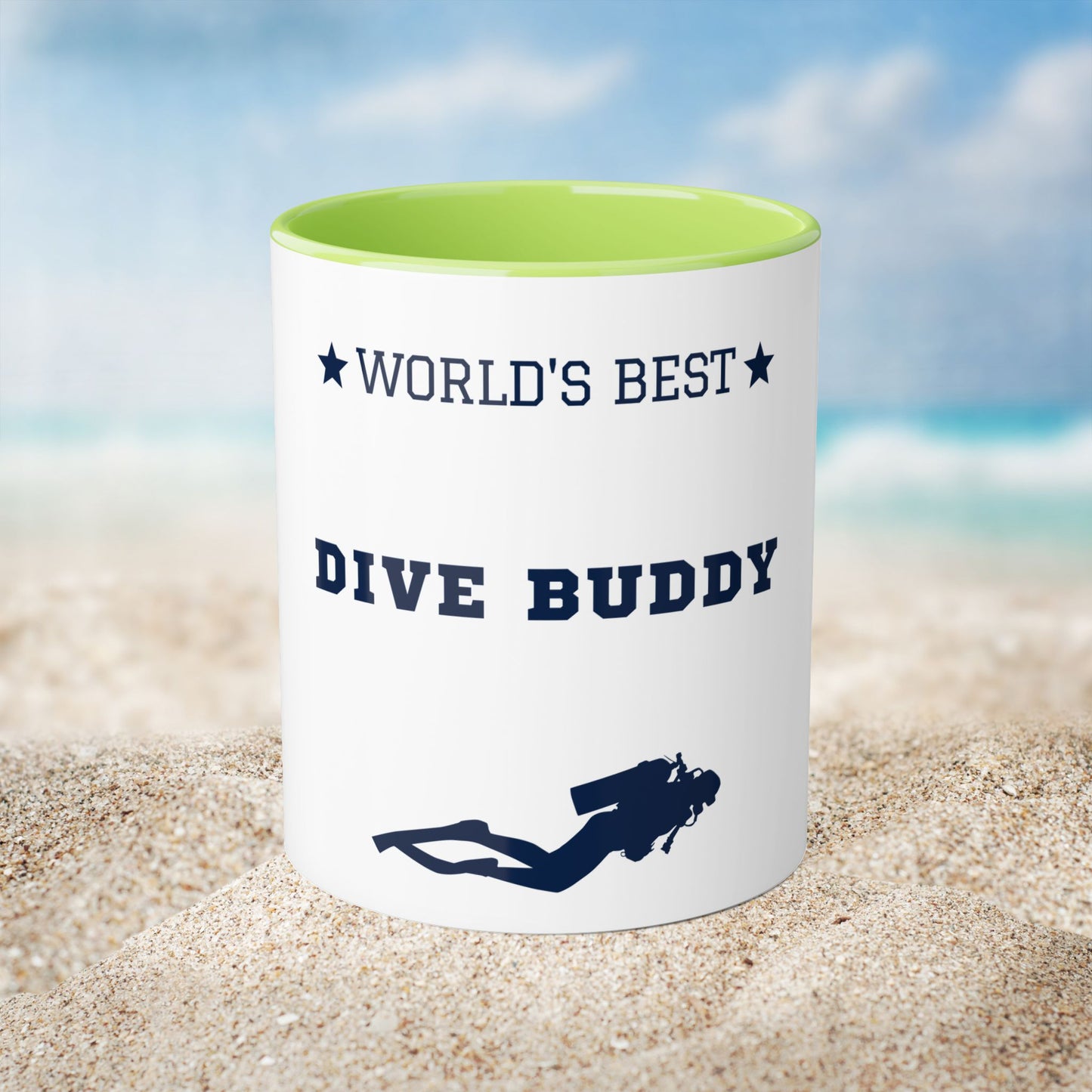 Worlds Best Dive Buddy | Scuba Life | Scuba Diving Lovers | Accent Mugs, 11oz | by Far Out Prints & Co