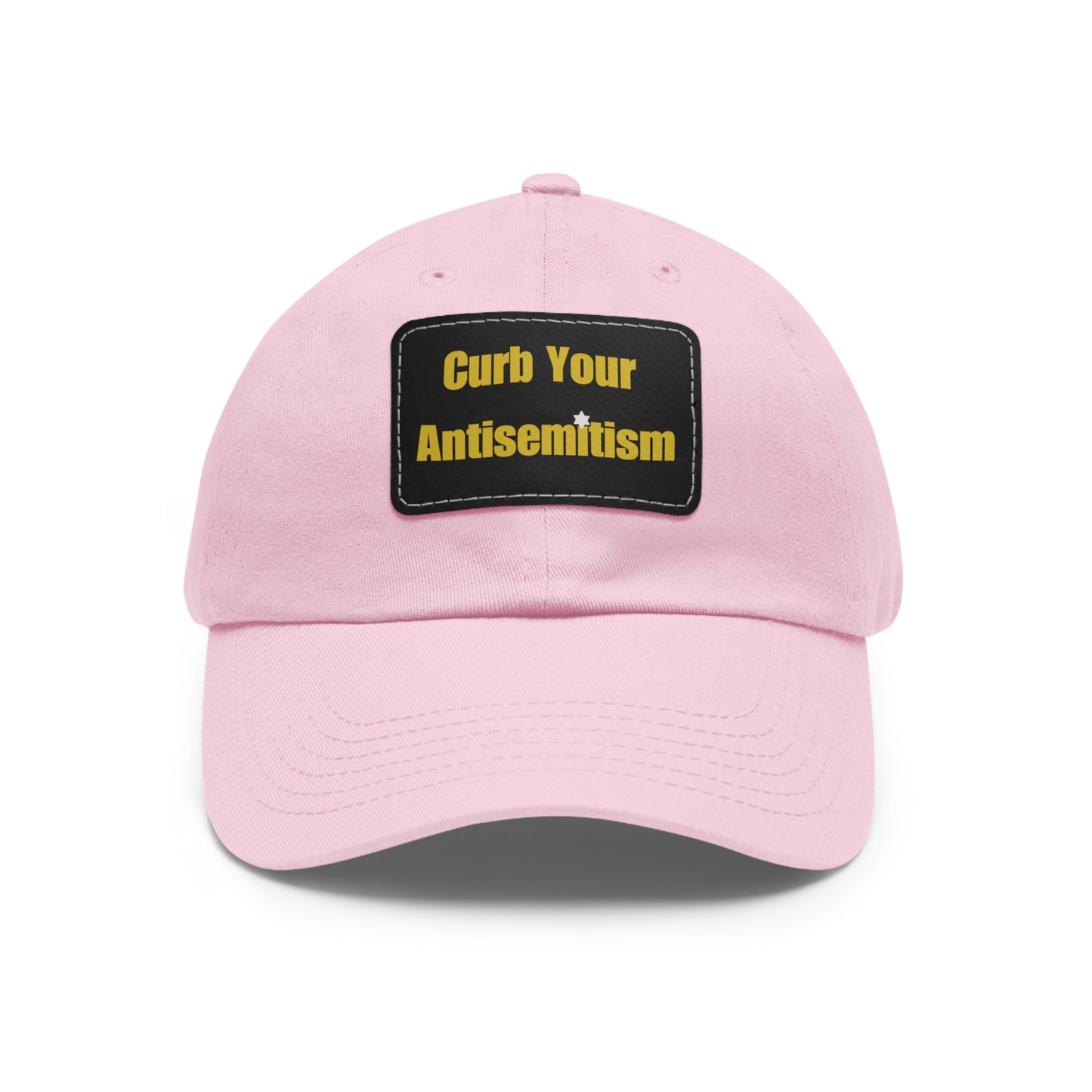 Curb Your Antisemitism Dad Hat with Leather Patch - Stand Against Hate And Discrimination - Israel Israeli Jewish Judaism