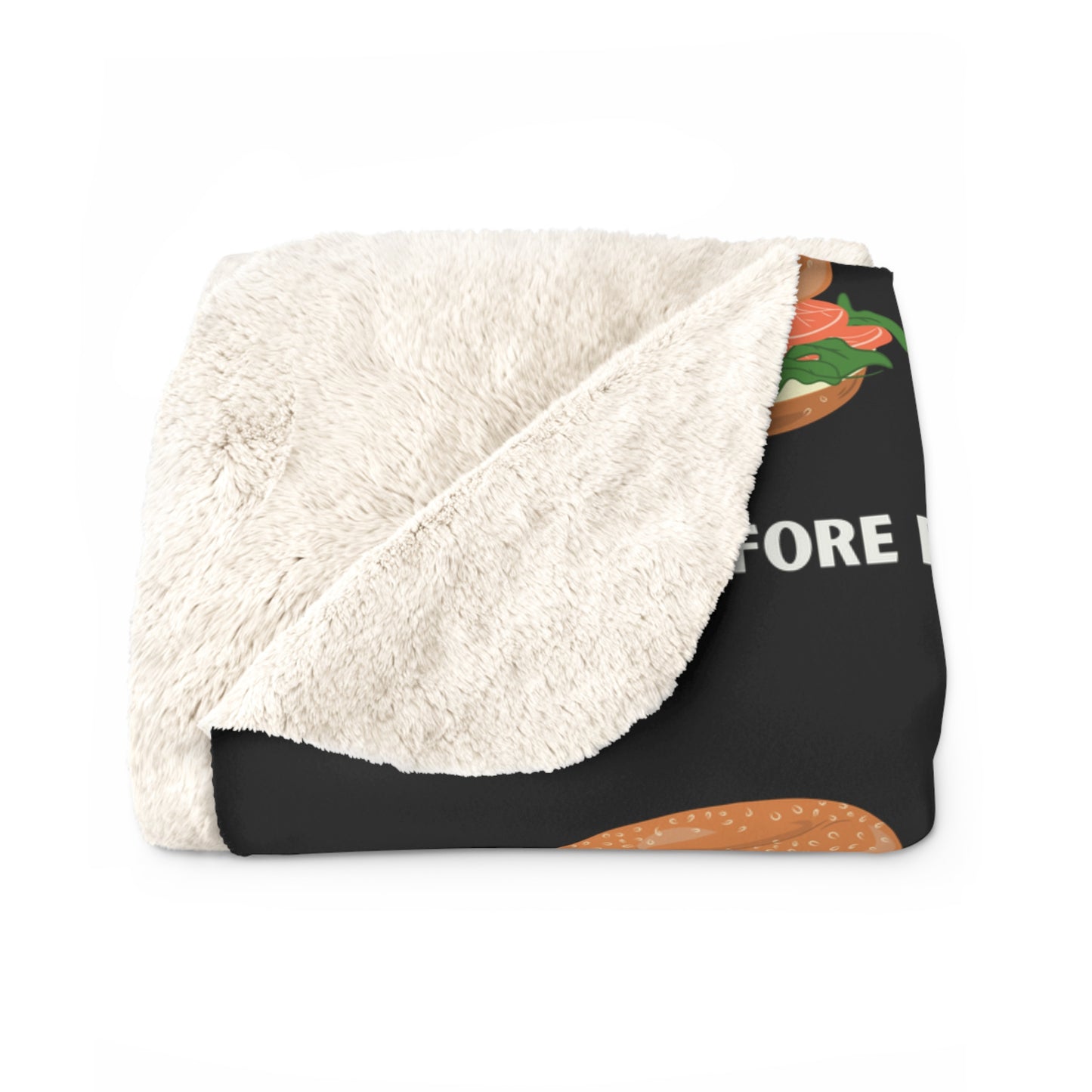 Bagels Before Boys - Jewish Judaism Israel Israeli Yenta - Sherpa Fleece Blanket - by Far Out Prints & Co.