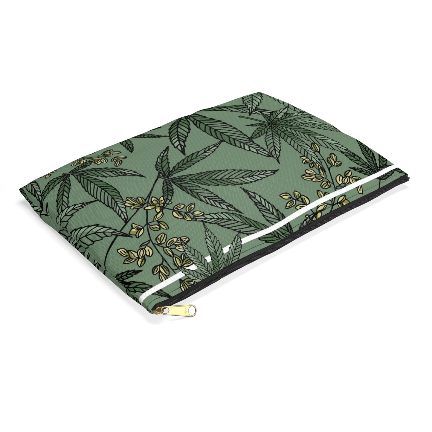 Male Marijuana Pattern - Accessory Pouch - Stoner Cannabis Weed Jewish Israeli Israel - by Far Out Prints & Co.