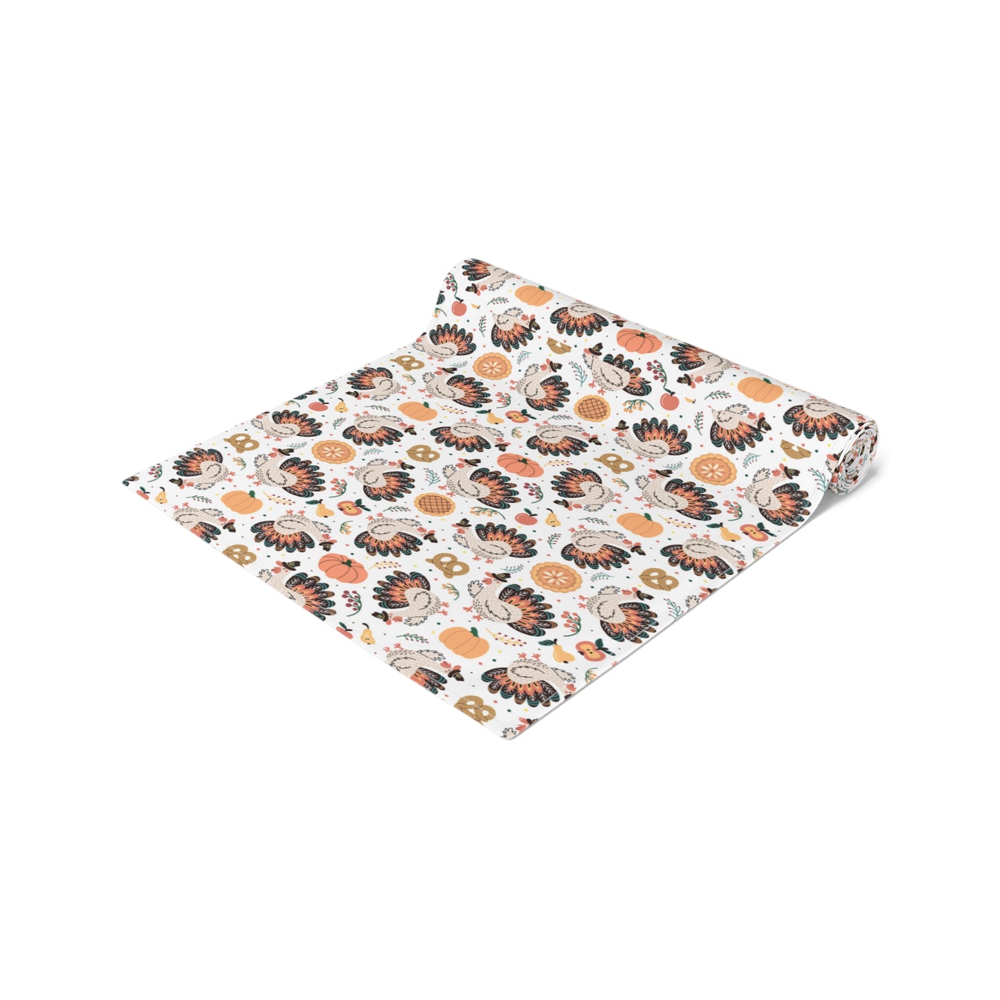 Turkey Love Pattern | Thanksgiving Festive Holiday Themed | Table Runner | by Far Out Prints & Co.