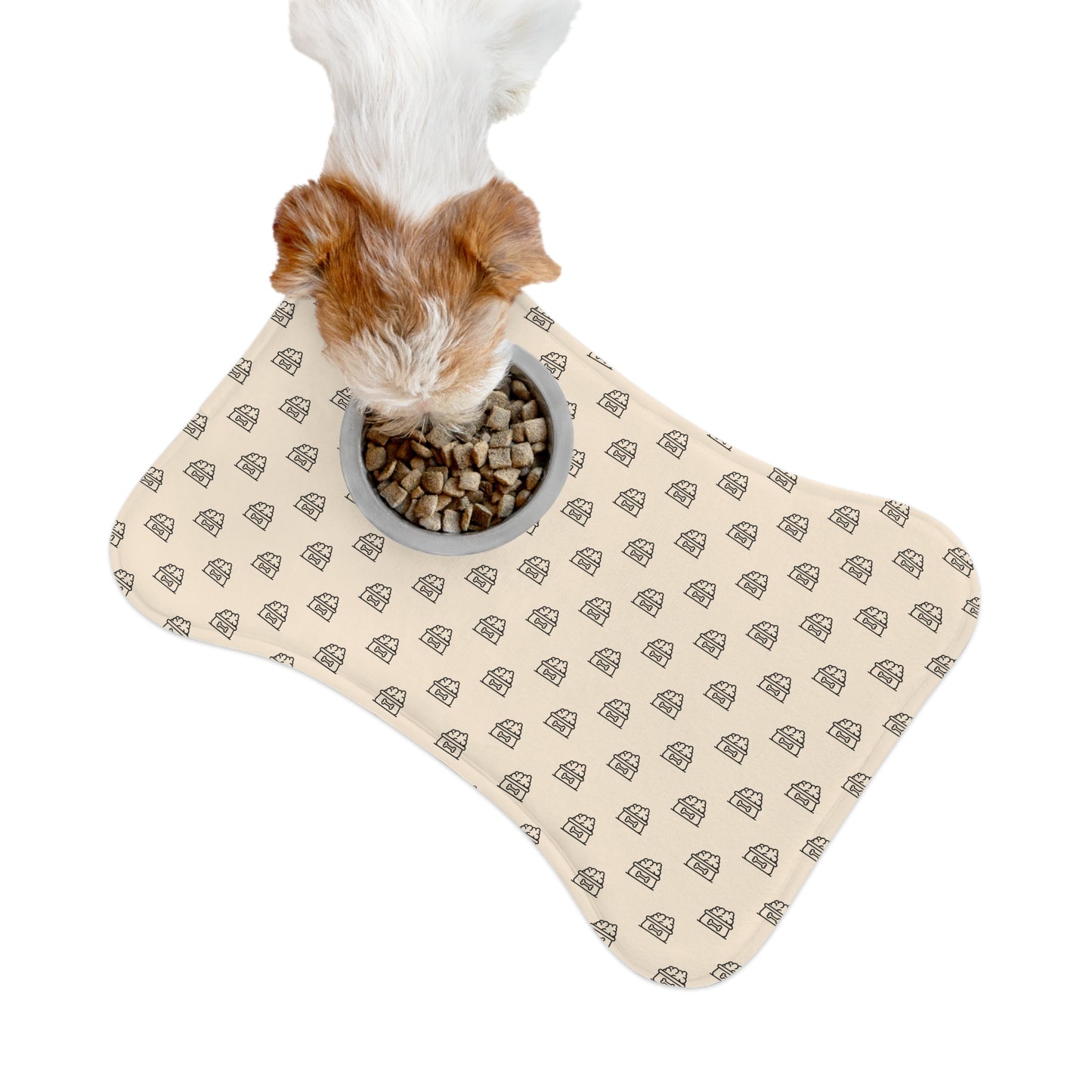 Dogs and Cats Bowls Pattern Black - Pet Feeding Mats - Pets Present Feeding Gift Animal Lovers Gifts Him Her Dog Cat Presents Animals