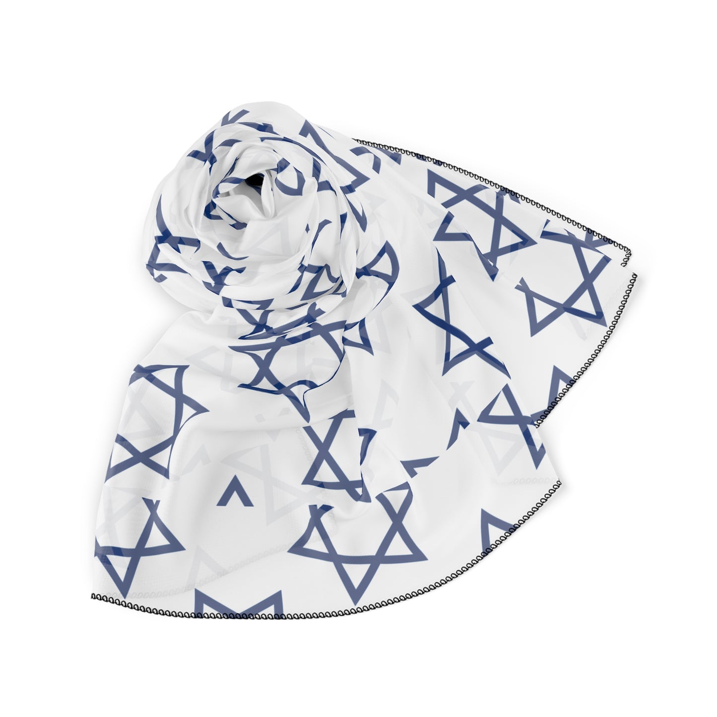 Star of David White Background | Jewish Judaism Judaica Israel Israeli Art | Poly Scarf | by Far Out Prints & Co