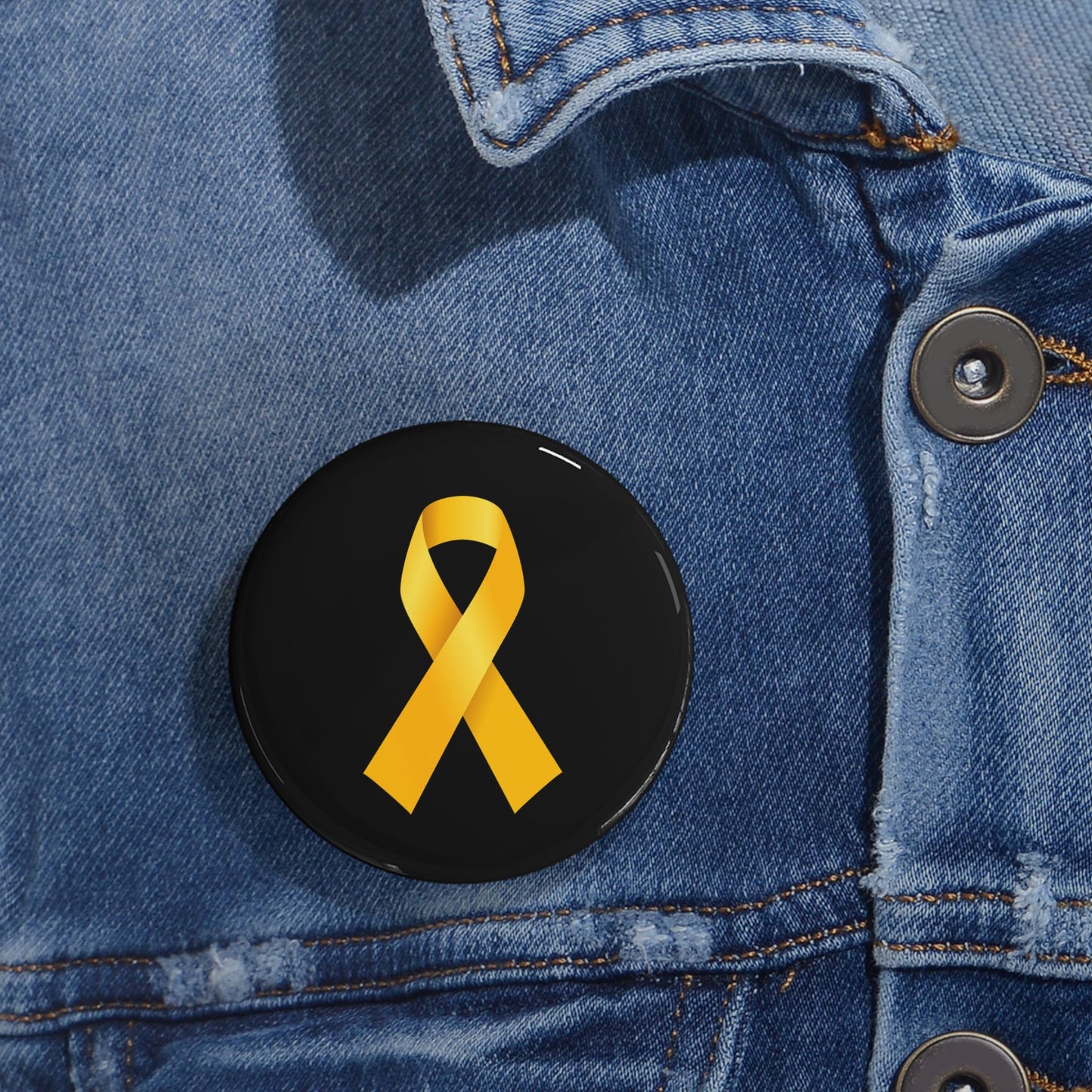 Yellow Ribbon - Pin Buttons Pins - Bring Them Home Hostages Kidnapped Israel Israeli Jewish Judaism Judaica - by Far Out Prints & Co.