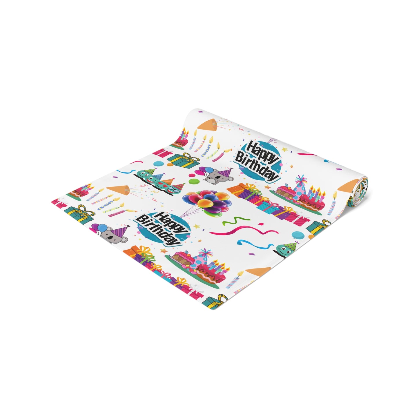 Happy Birthday Cake and Fun Pattern | Table Runner | Far Out Prints & Co.