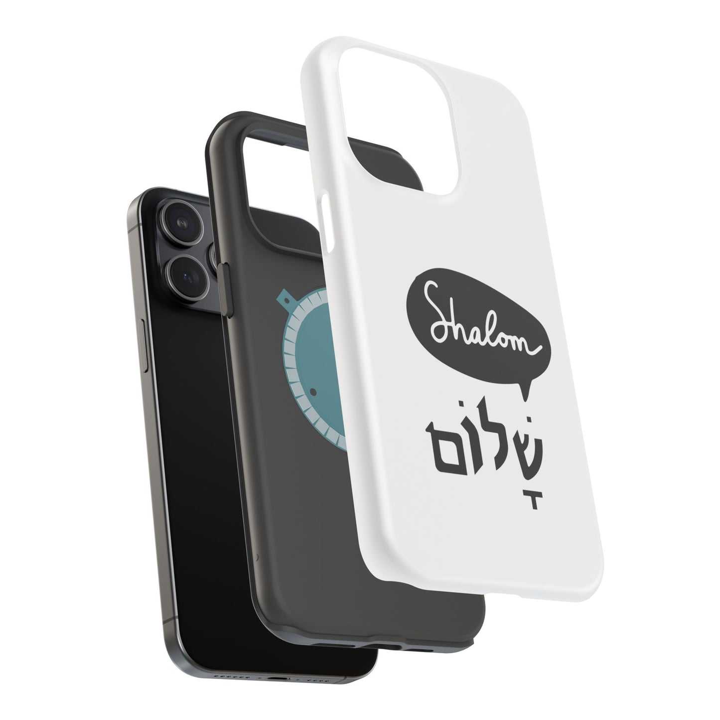 Shalom MagSafe Tough Phone Cases - Hebrew Israel Israeli Jewish Judaism Judaica - by Far Out Prints & Co.