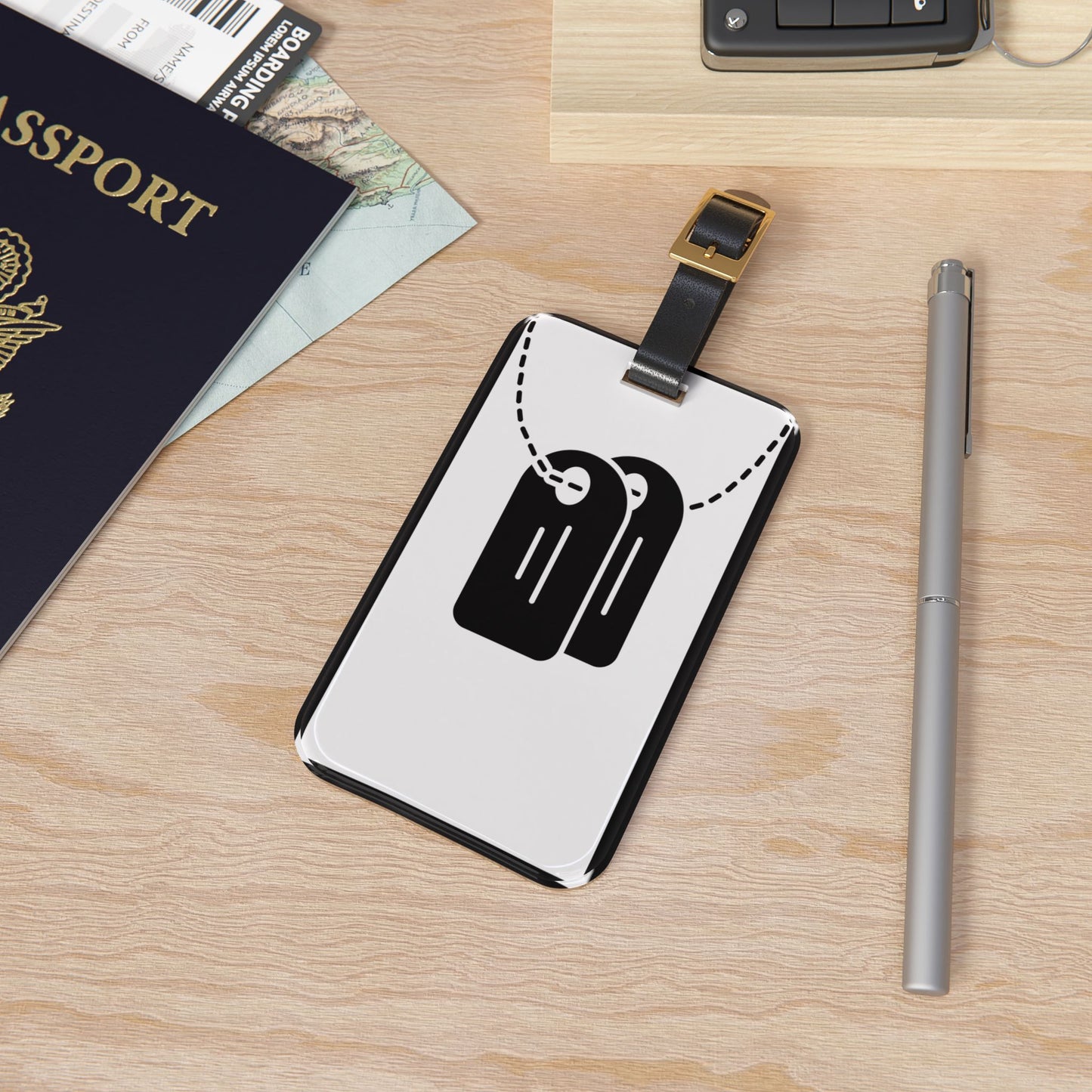 Veteran Dog Tags Travel Style | Premium Acrylic and Leather Luggage Tag | by Far Out Prints & Co