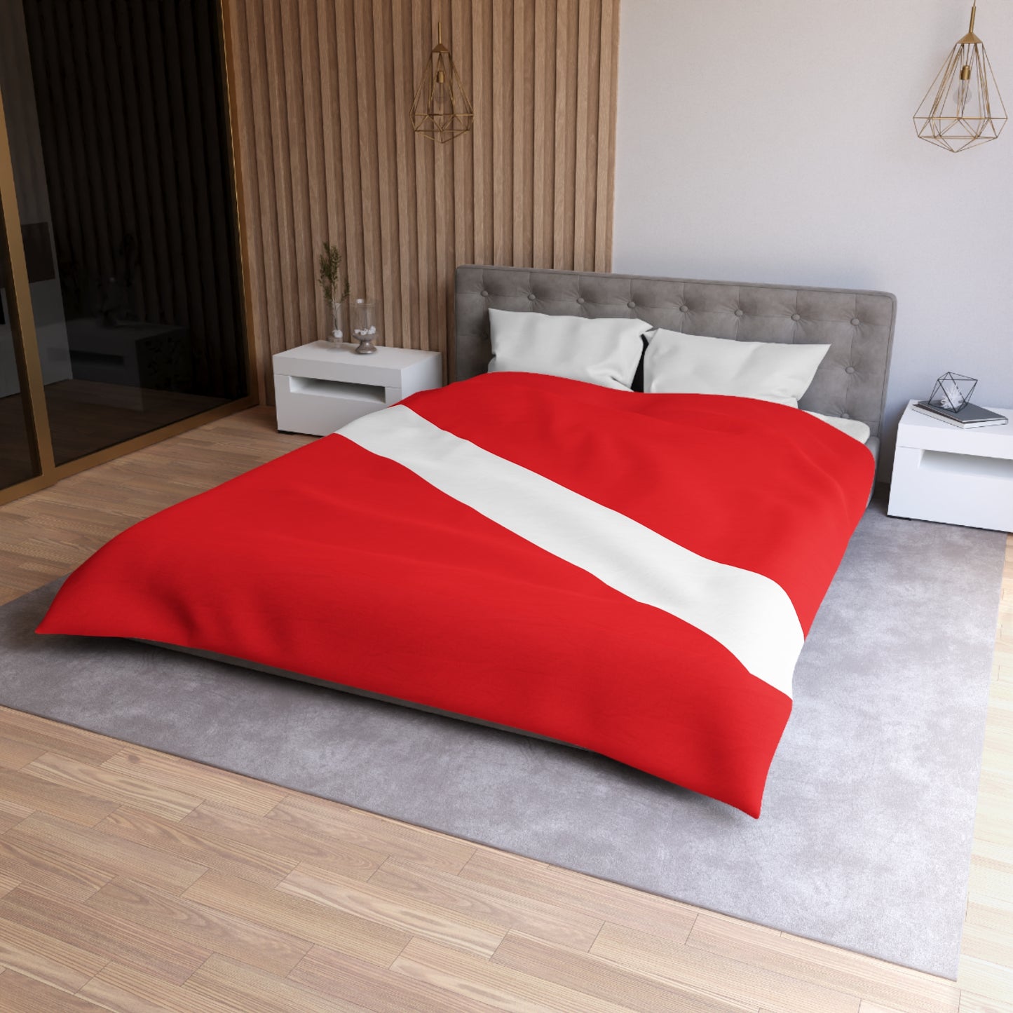 Diver Down Flag Microfiber Duvet Cover Scuba Diving Freediver Ocean Love Microfiber Duvet Cover Gift for Divers Him Her Present Ocean Lover