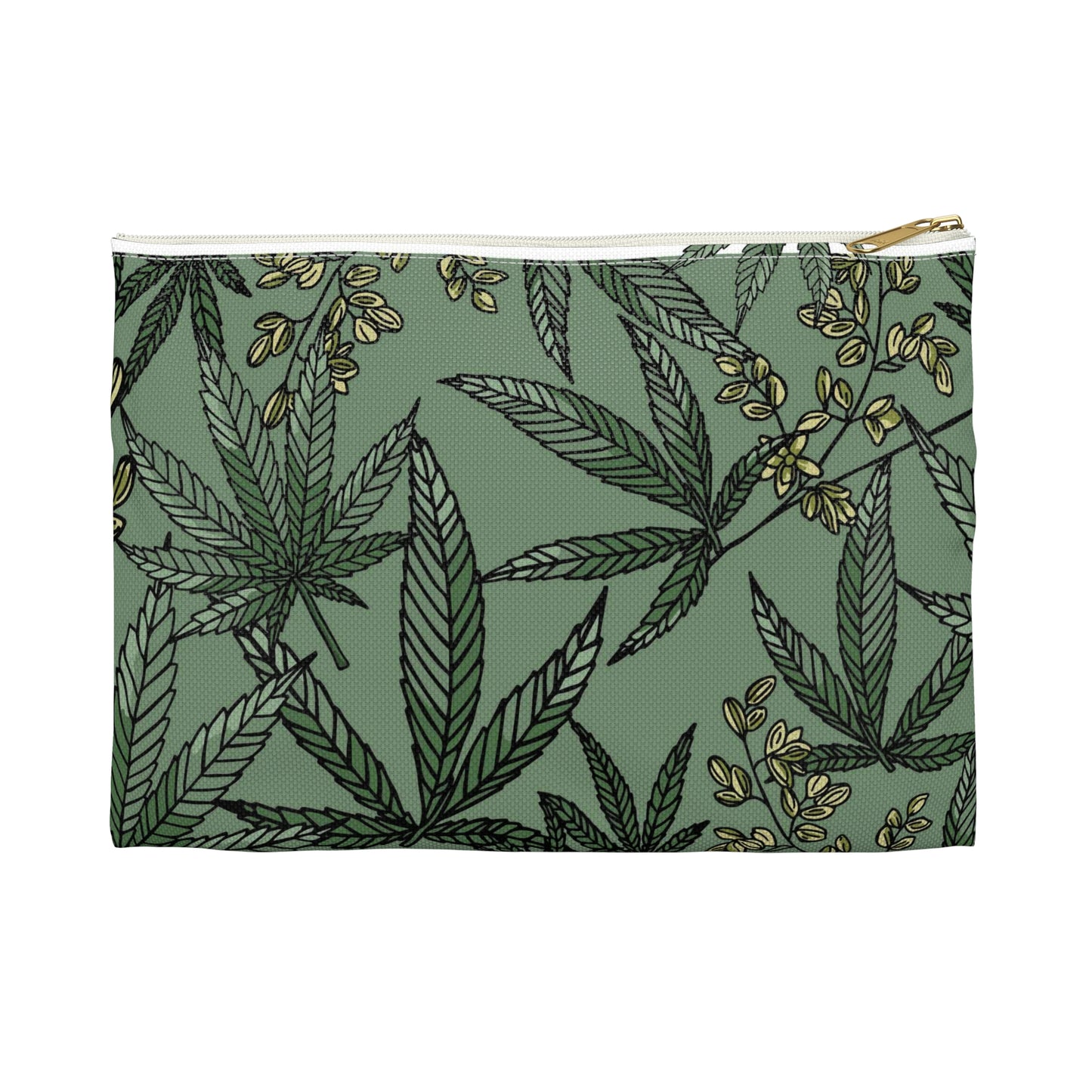 Male Marijuana Pattern - Accessory Pouch - Stoner Cannabis Weed Jewish Israeli Israel - by Far Out Prints & Co.