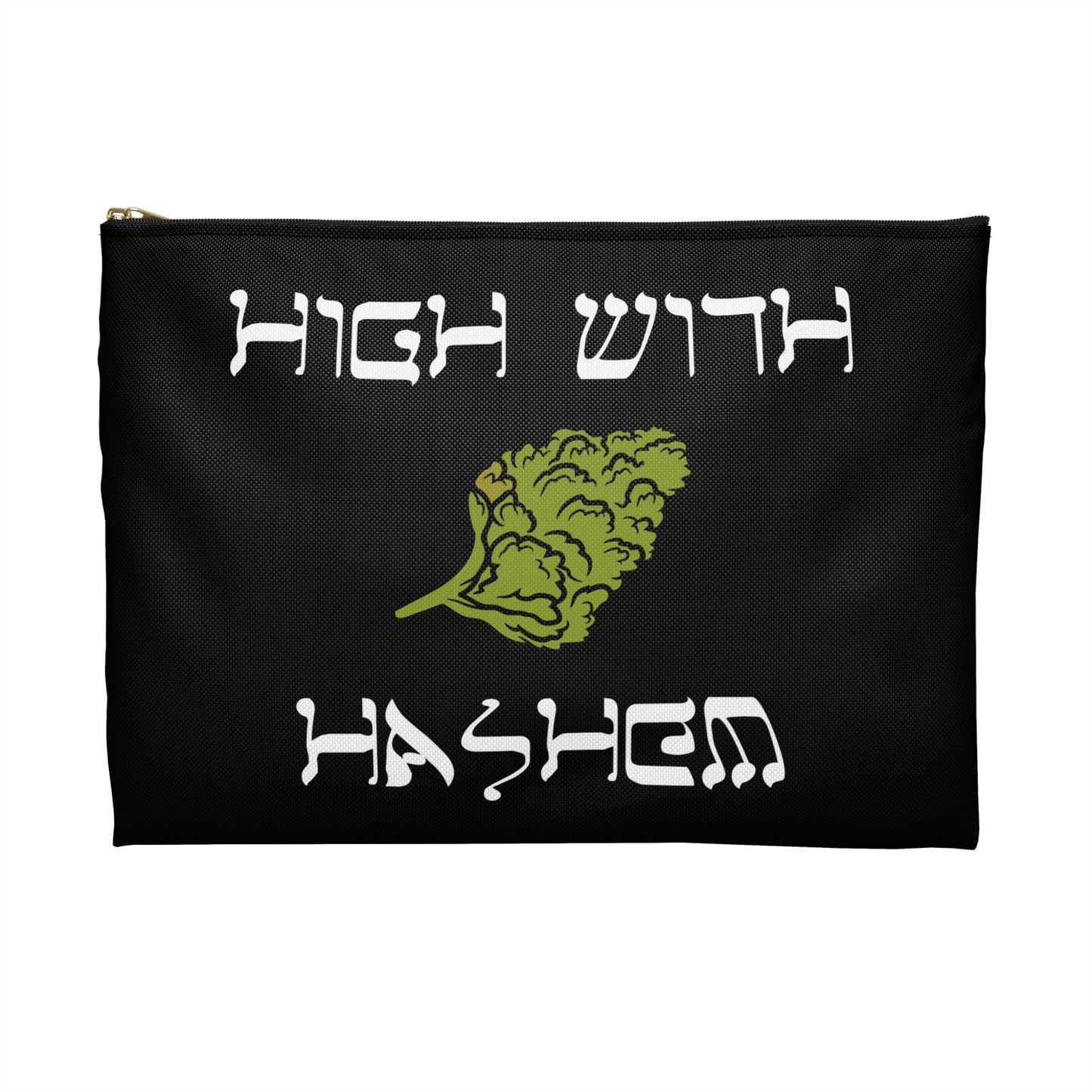 High with Hashem - Accessory Pouch - Stoner Cannabis Weed Jewish Israeli Israel - by Far Out Prints & Co.