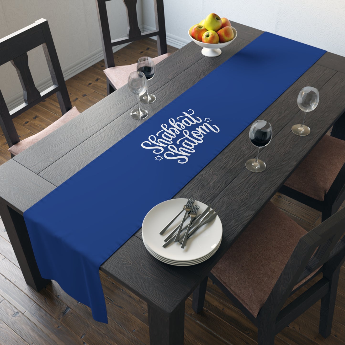 Shabbat Shalom Table Runner: A Stunning Shabbos Event Accessory, Memories gift Israel Israeli Judaism Judaica Jewish Holiday Themed