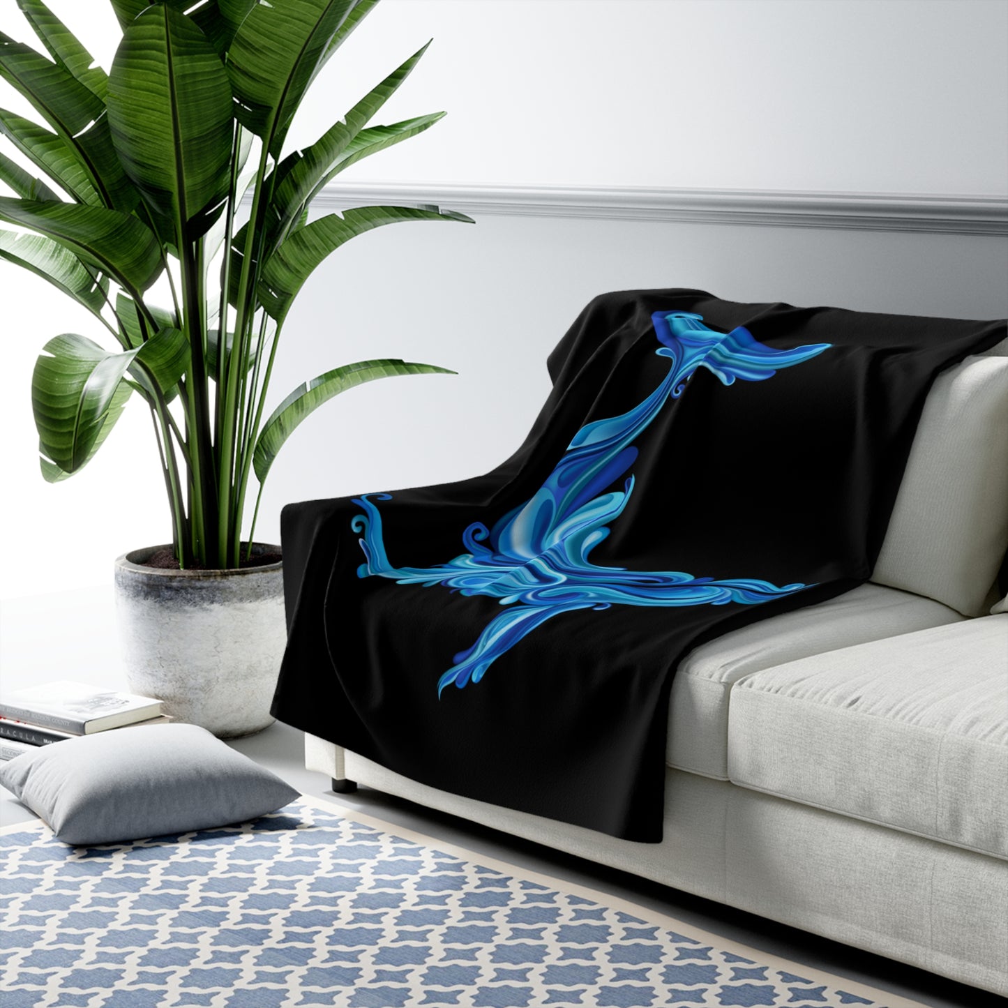 Blue Whale Sherpa Fleece Blanket