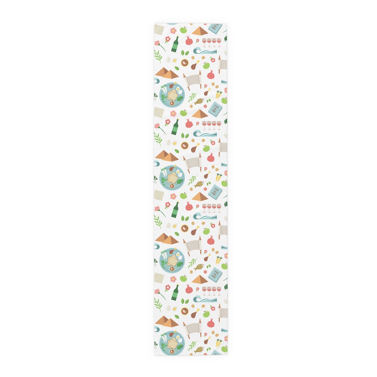 Happy Passover | Israel Israeli Judaism Judaica Jewish Holiday Themed | Table Runner | by Far Out Prints & Co.